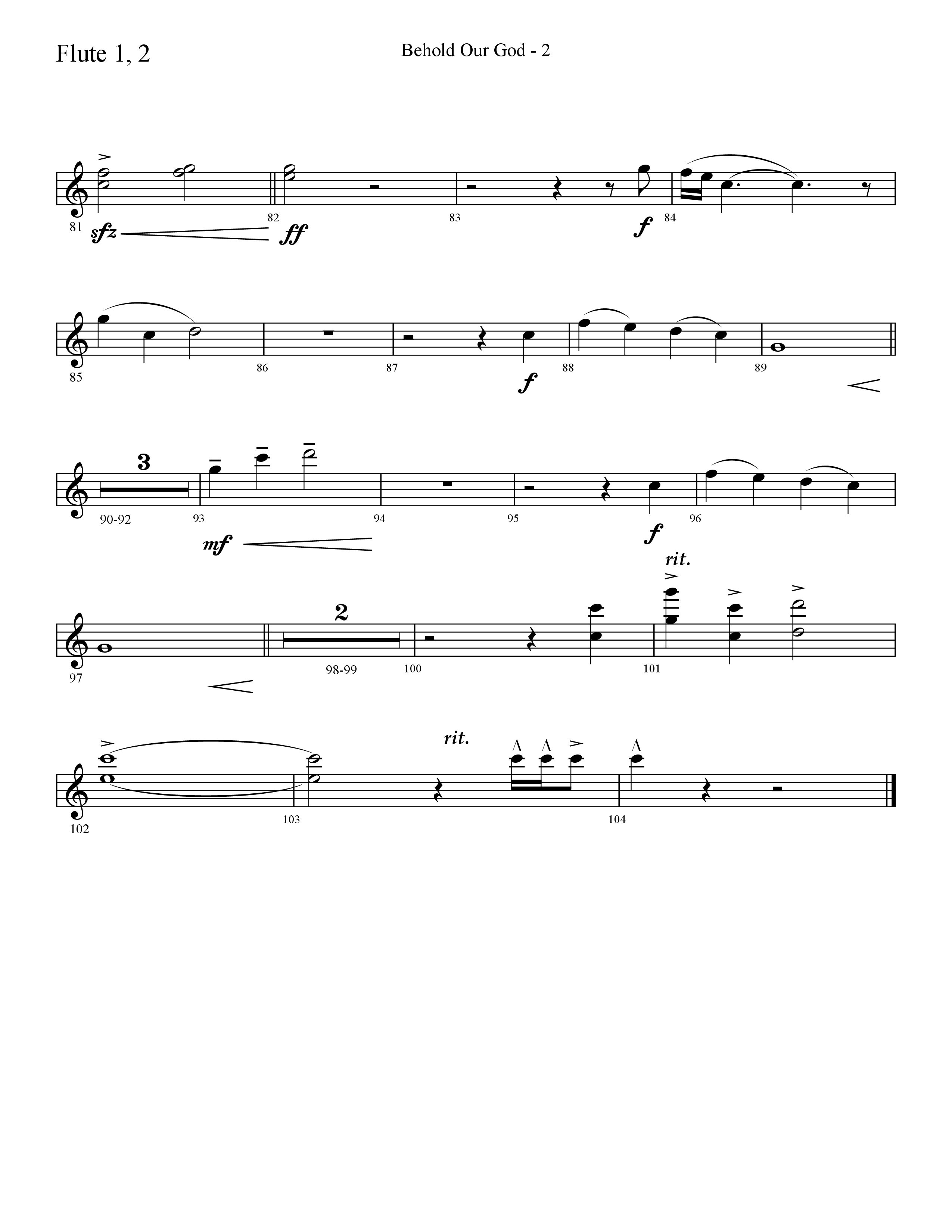 Behold Our God (Choral Anthem SATB) Flute 1/2 (Lifeway Choral / Arr. Cliff Duren)