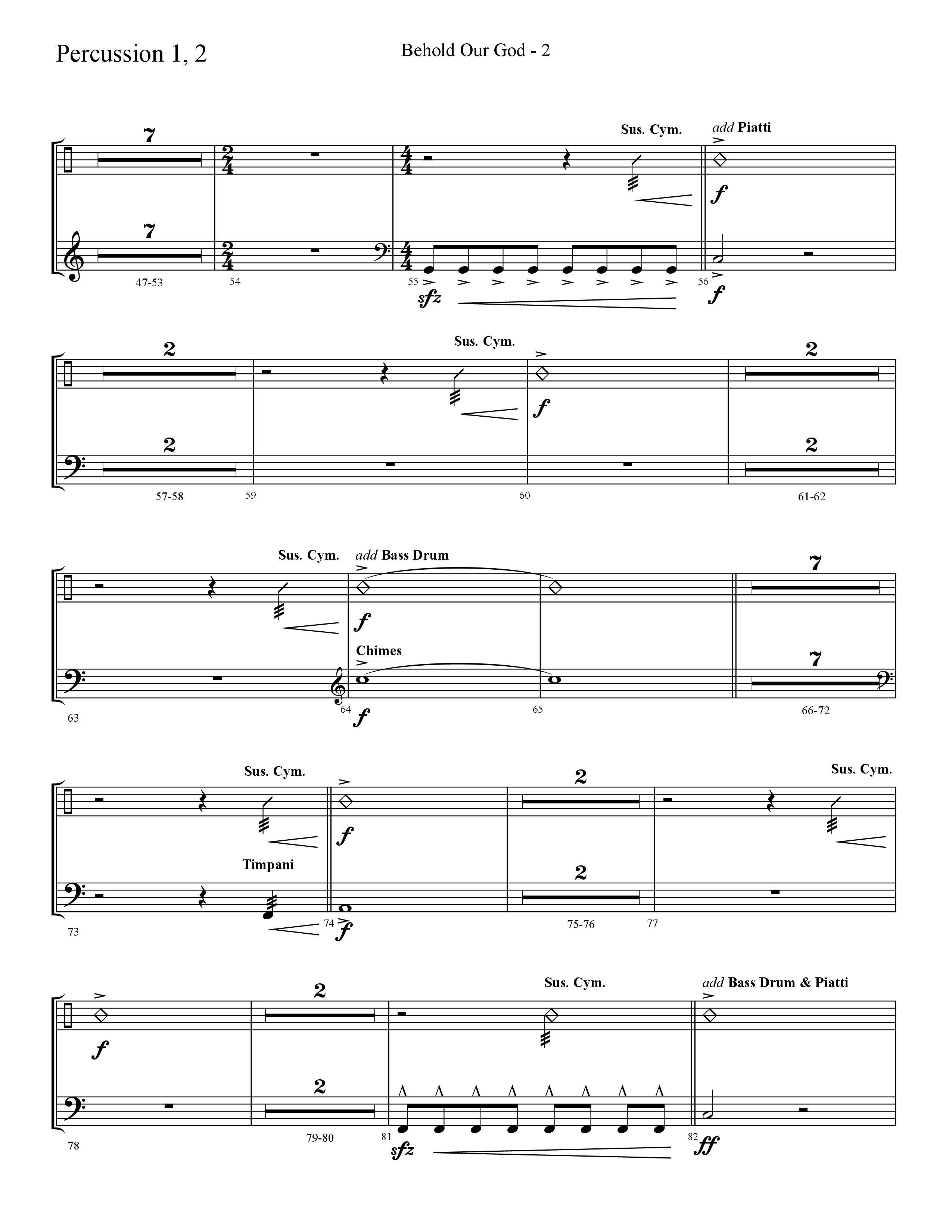 Behold Our God (Choral Anthem SATB) Percussion 1/2 (Lifeway Choral / Arr. Cliff Duren)