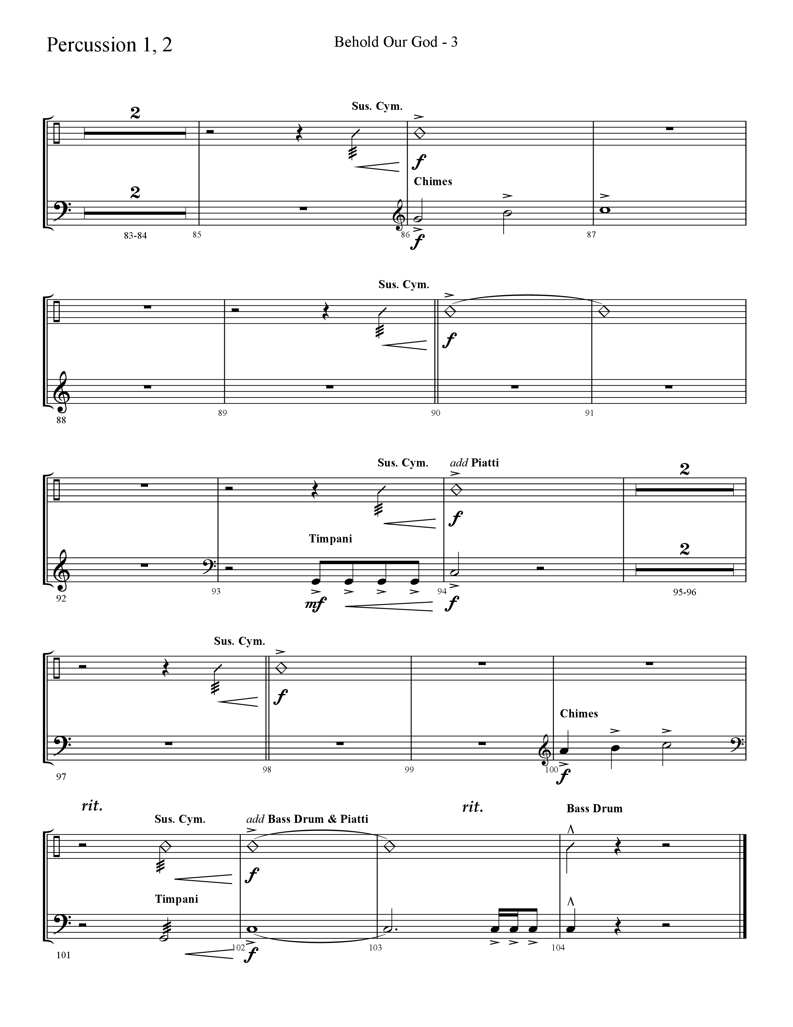 Behold Our God (Choral Anthem SATB) Percussion 1/2 (Lifeway Choral / Arr. Cliff Duren)