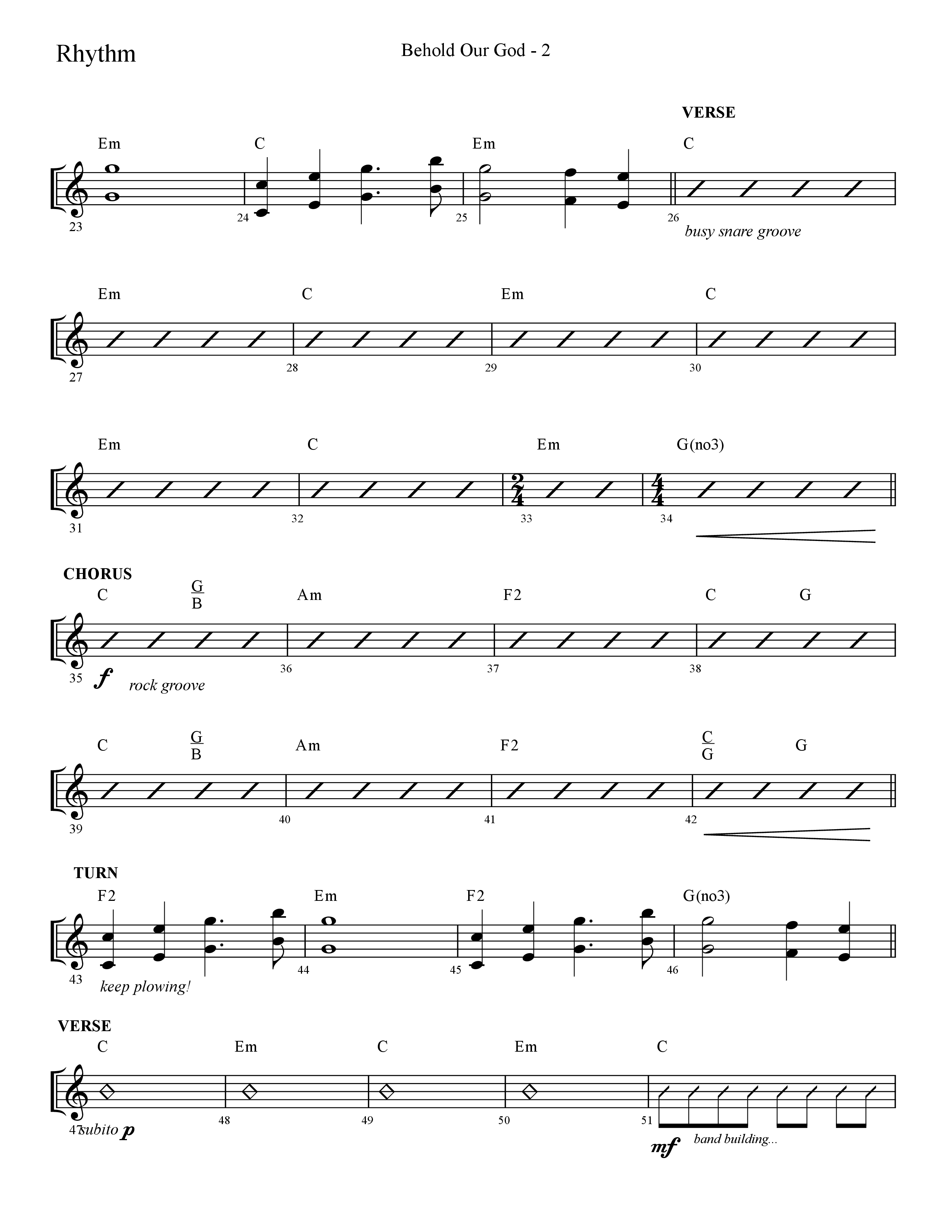Behold Our God (Choral Anthem SATB) Rhythm Chart (Lifeway Choral / Arr. Cliff Duren)