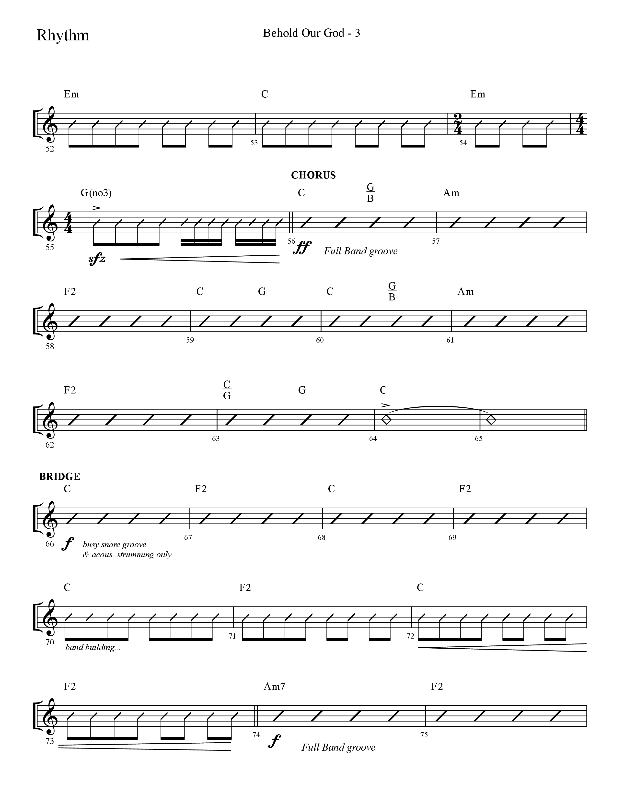 Behold Our God (Choral Anthem SATB) Rhythm Chart (Lifeway Choral / Arr. Cliff Duren)