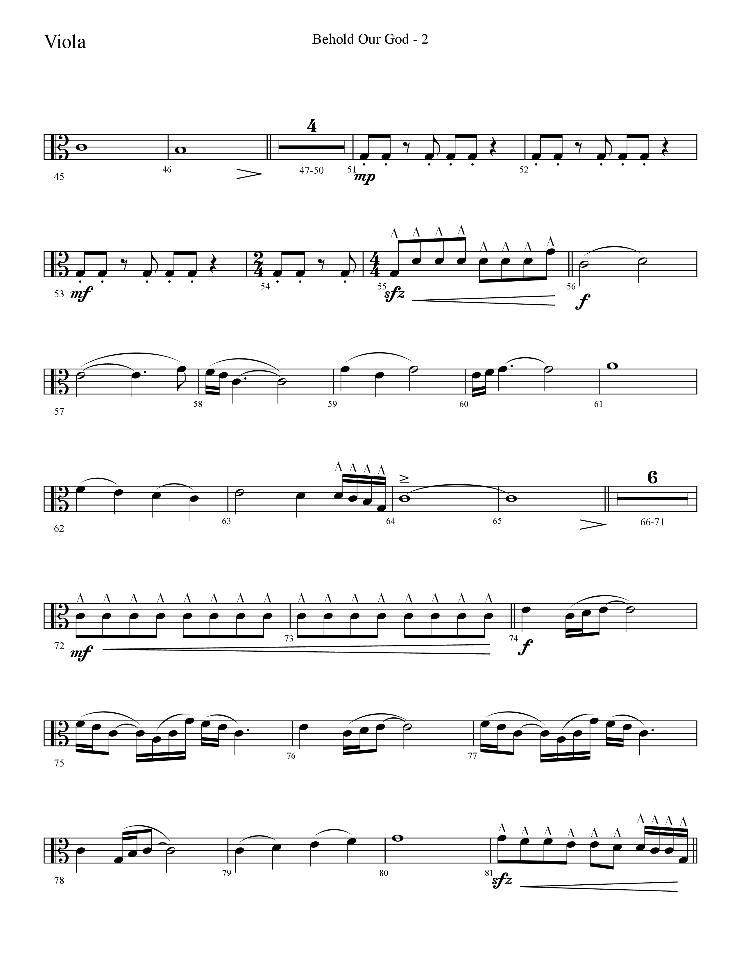 Behold Our God (Choral Anthem SATB) Viola (Lifeway Choral / Arr. Cliff Duren)