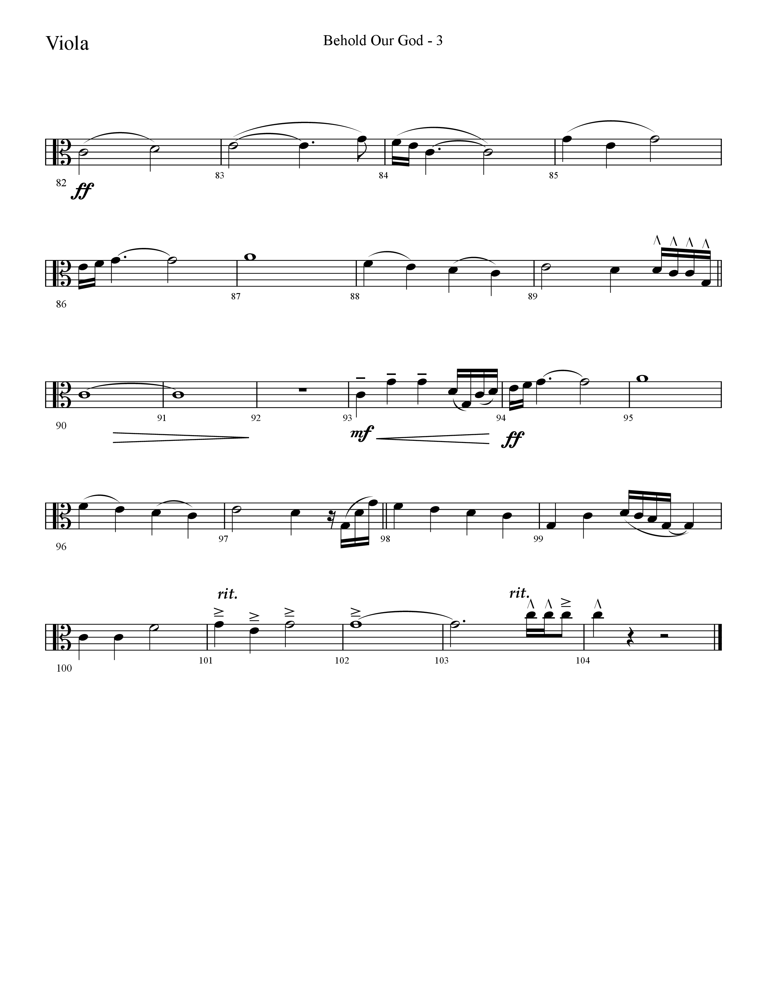 Behold Our God (Choral Anthem SATB) Viola (Lifeway Choral / Arr. Cliff Duren)