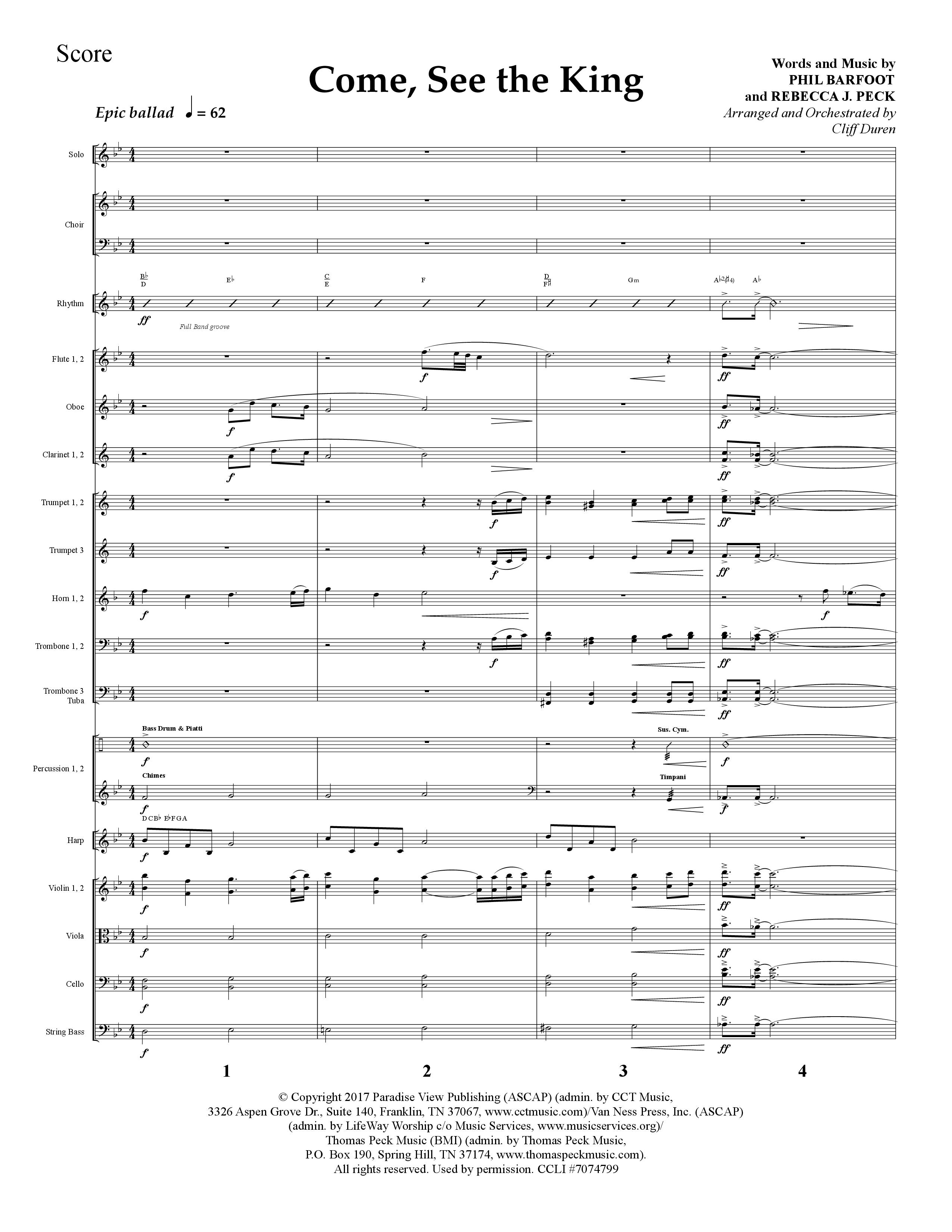 Come See The King (Choral Anthem SATB) Orchestration (Lifeway Choral / Arr. Cliff Duren)