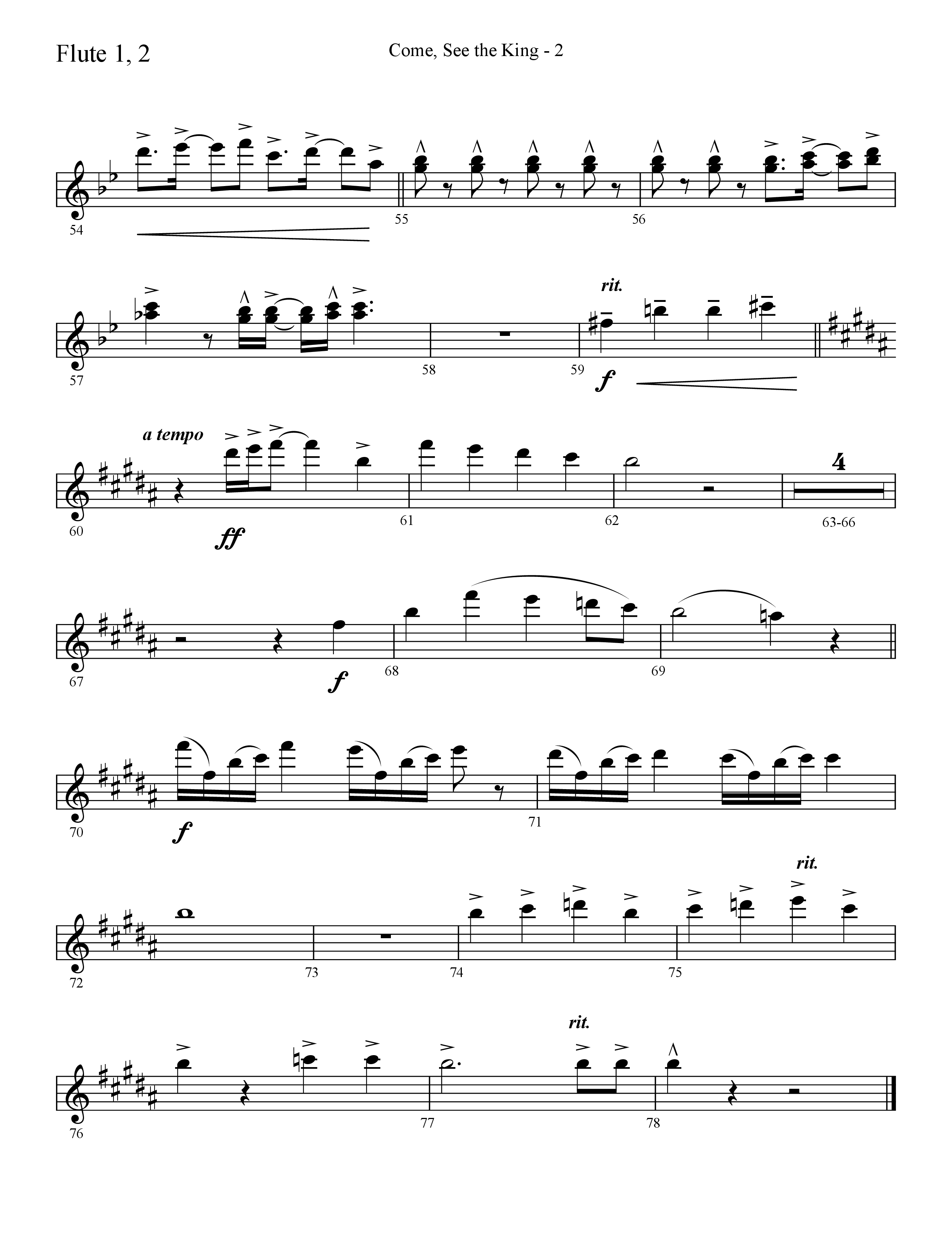 Come See The King (Choral Anthem SATB) Flute 1/2 (Lifeway Choral / Arr. Cliff Duren)