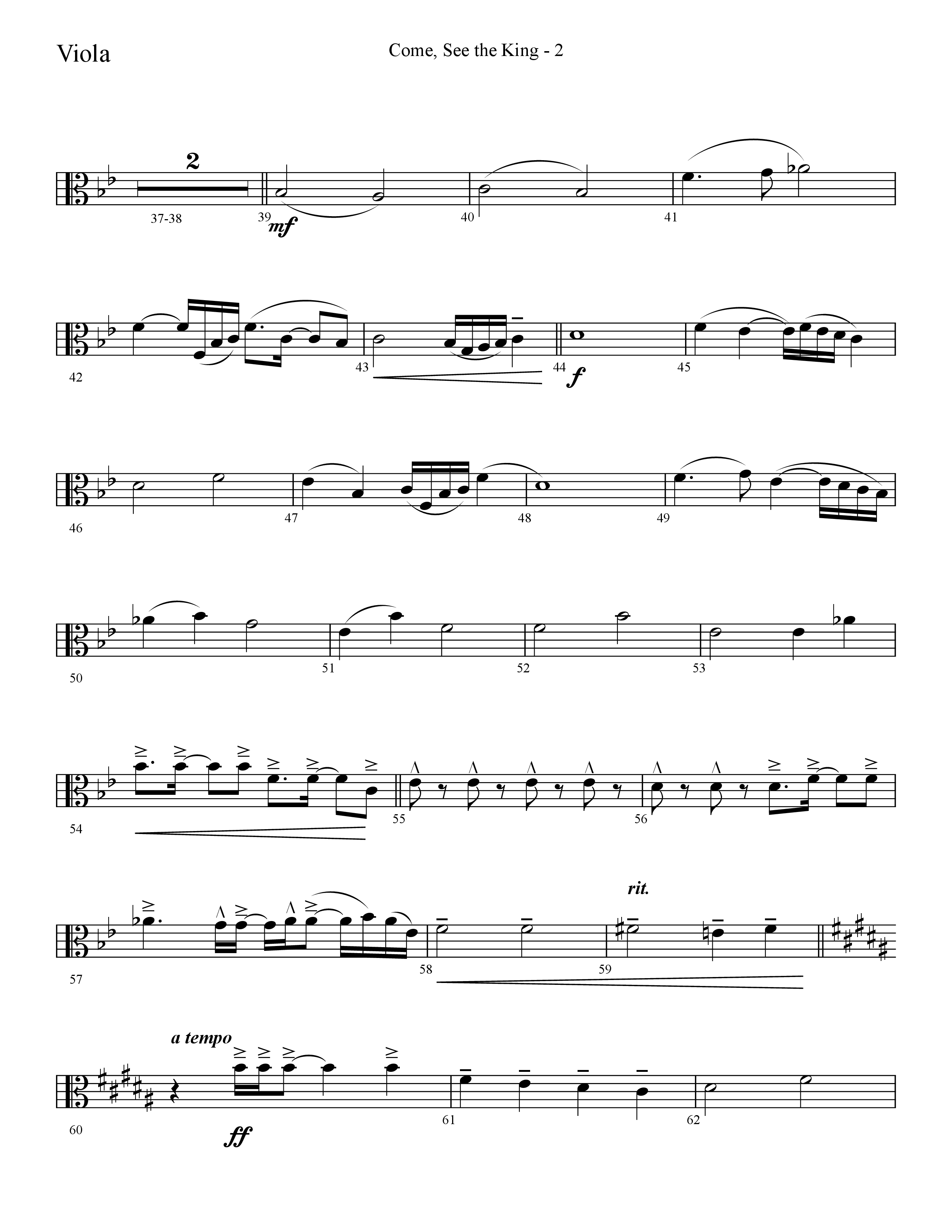 Come See The King (Choral Anthem SATB) Viola (Lifeway Choral / Arr. Cliff Duren)