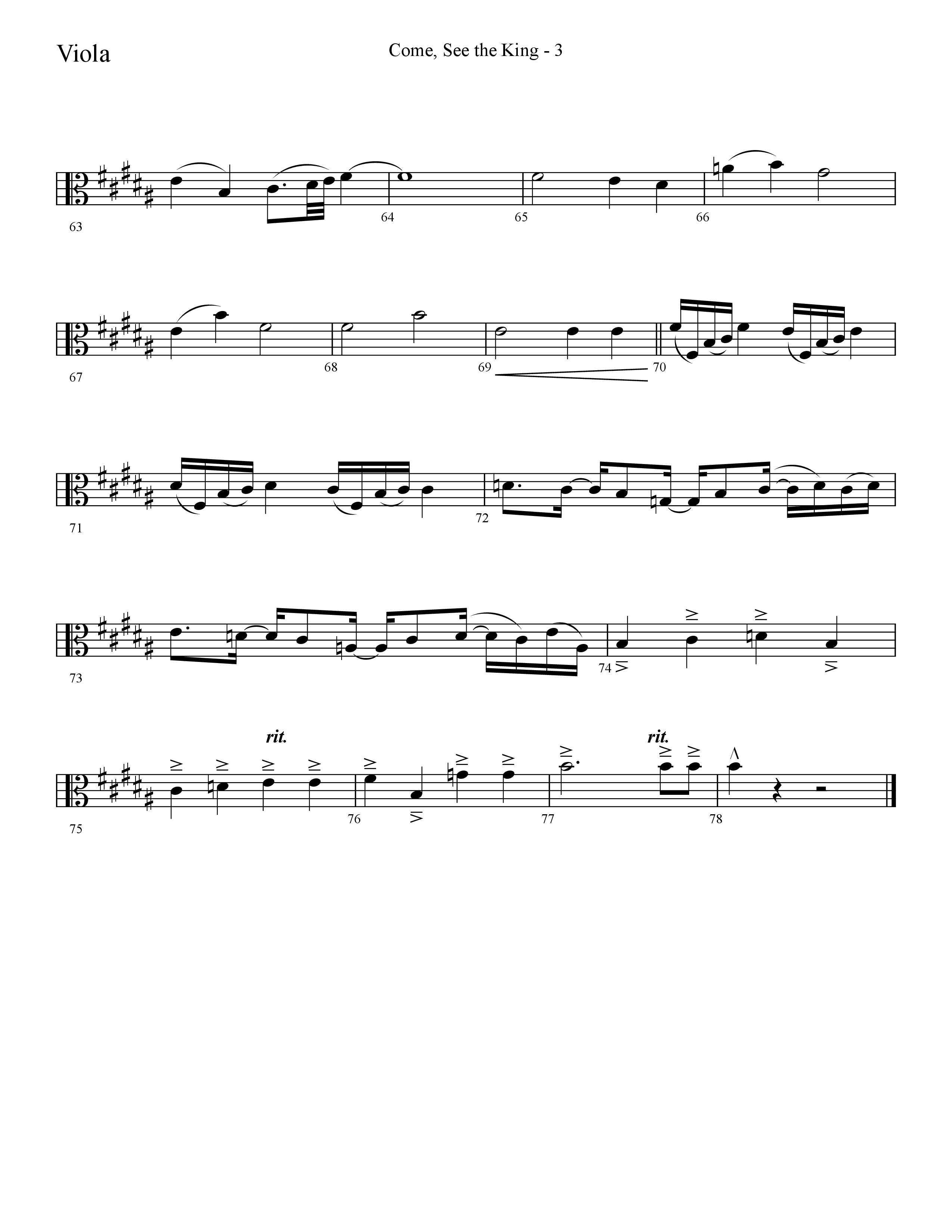 Come See The King (Choral Anthem SATB) Viola (Lifeway Choral / Arr. Cliff Duren)