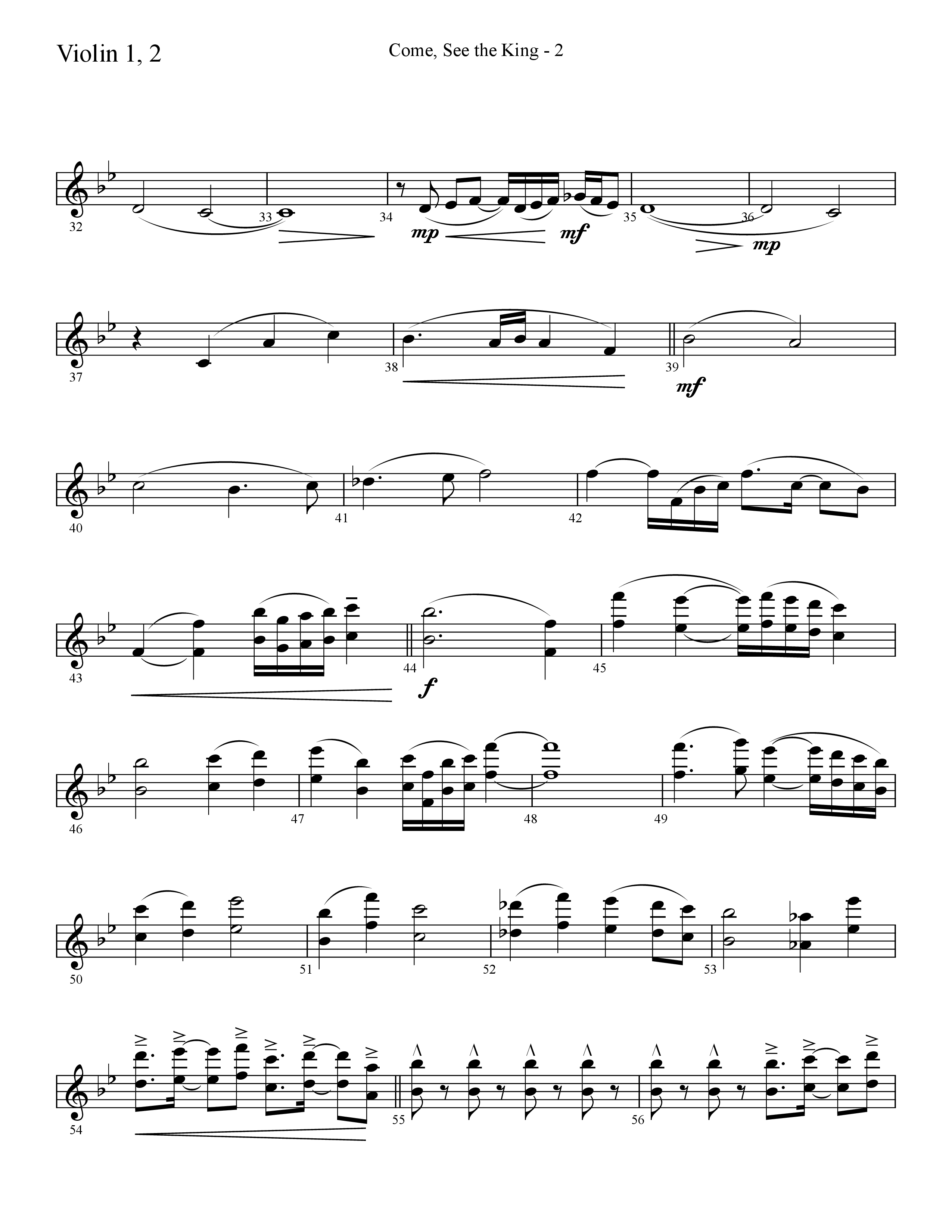 Come See The King (Choral Anthem SATB) Violin 1/2 (Lifeway Choral / Arr. Cliff Duren)