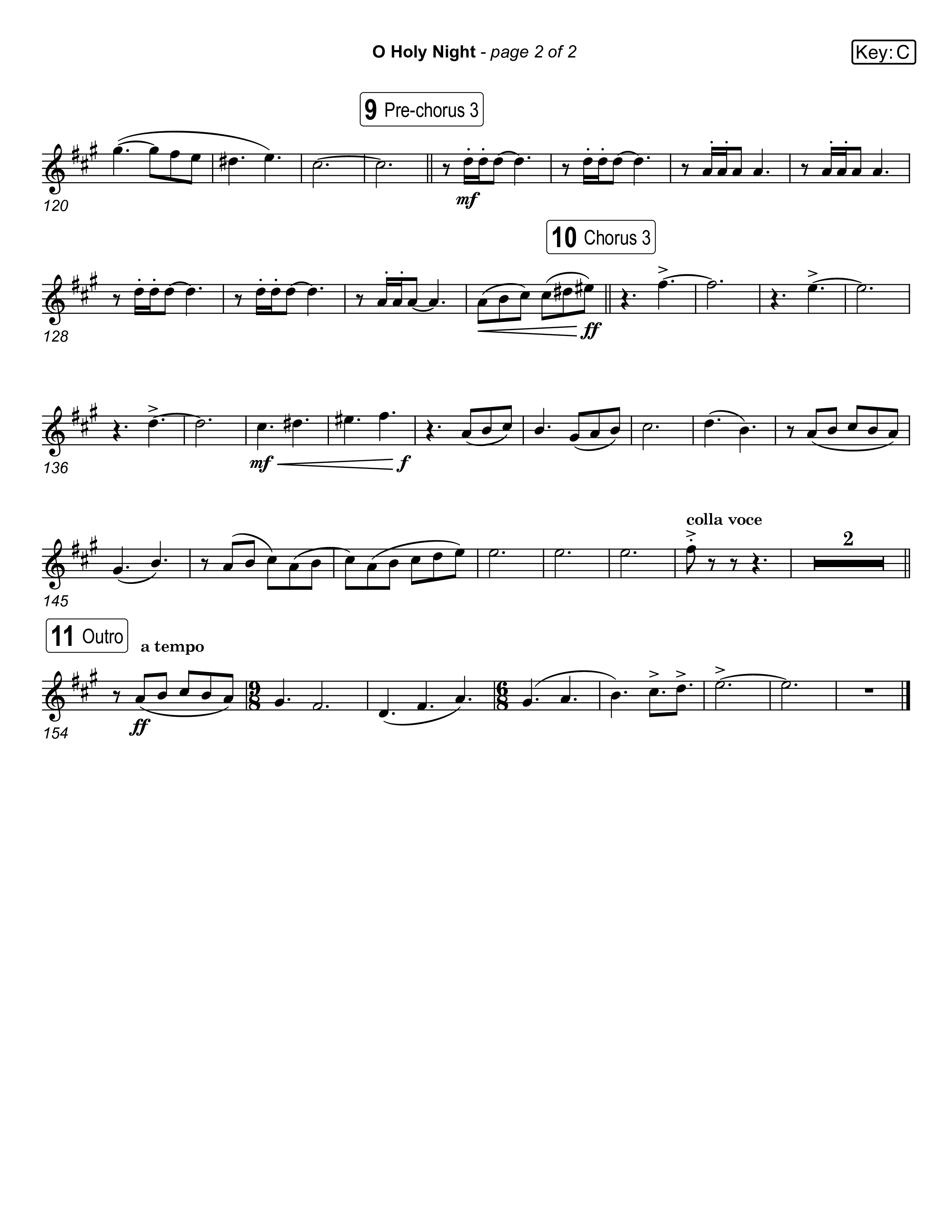 O Holy Night (Live) Alto Sax 1,2 (Museum Of The Bible / Anthony Evans / Indiana Wesleyan University Choir / Arr. Jared Haschek)