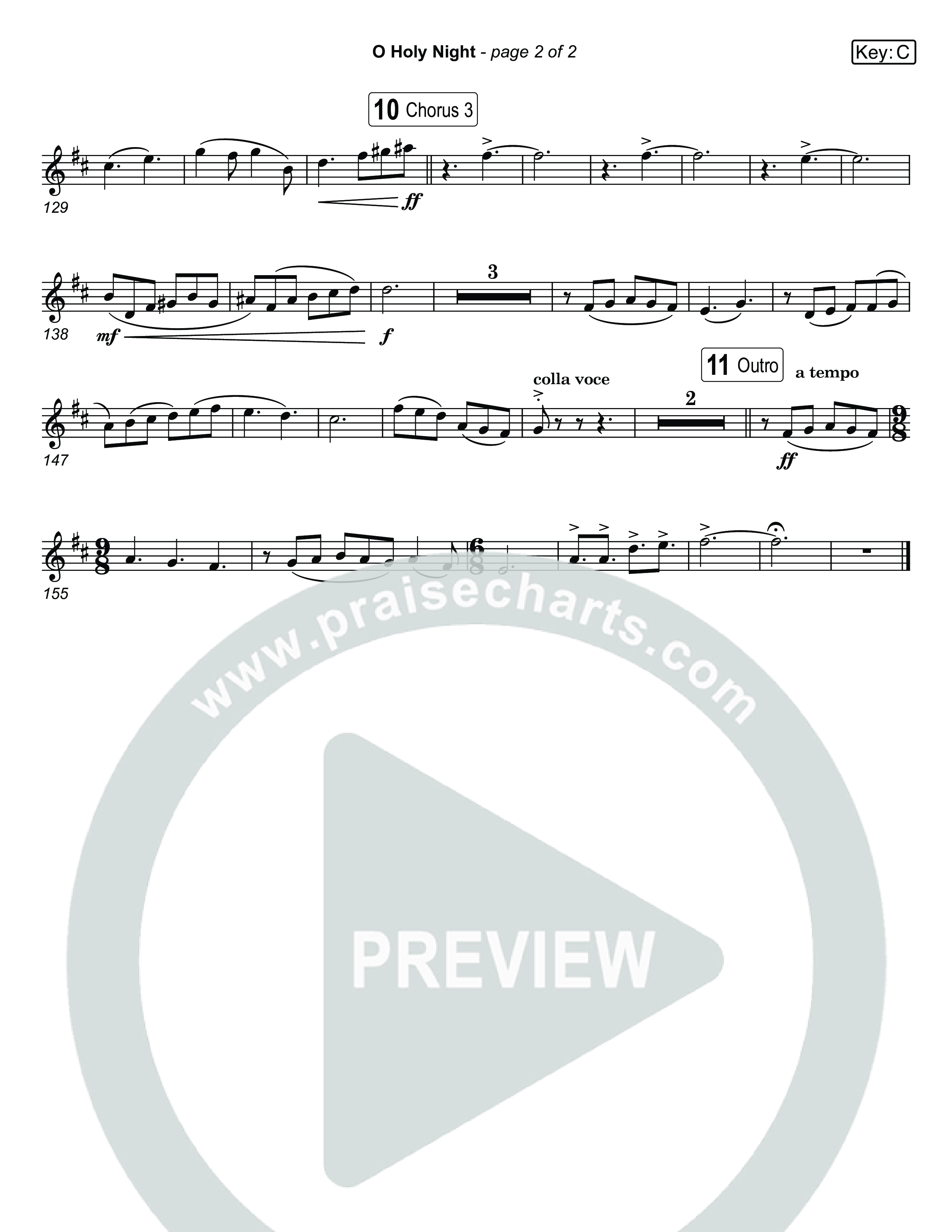 O Holy Night (Live) Clarinet 1,2 (Museum Of The Bible / Anthony Evans / Indiana Wesleyan University Choir / Arr. Jared Haschek)