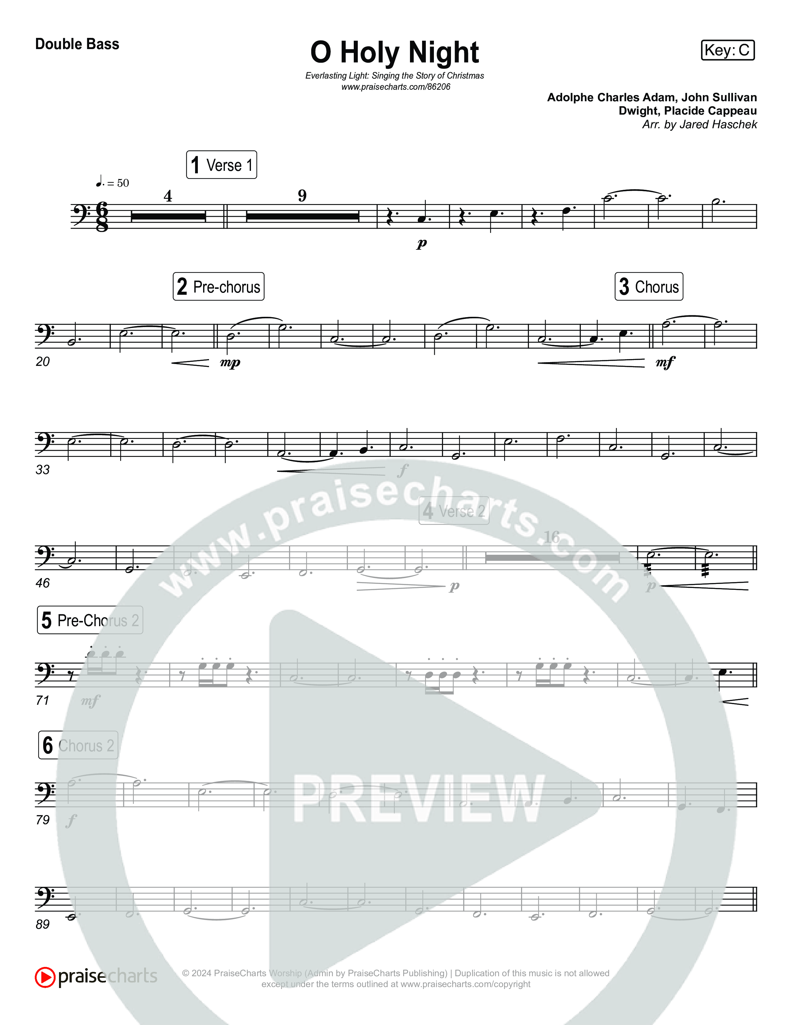 O Holy Night (Live) String Bass (Museum Of The Bible / Anthony Evans / Indiana Wesleyan University Choir / Arr. Jared Haschek)