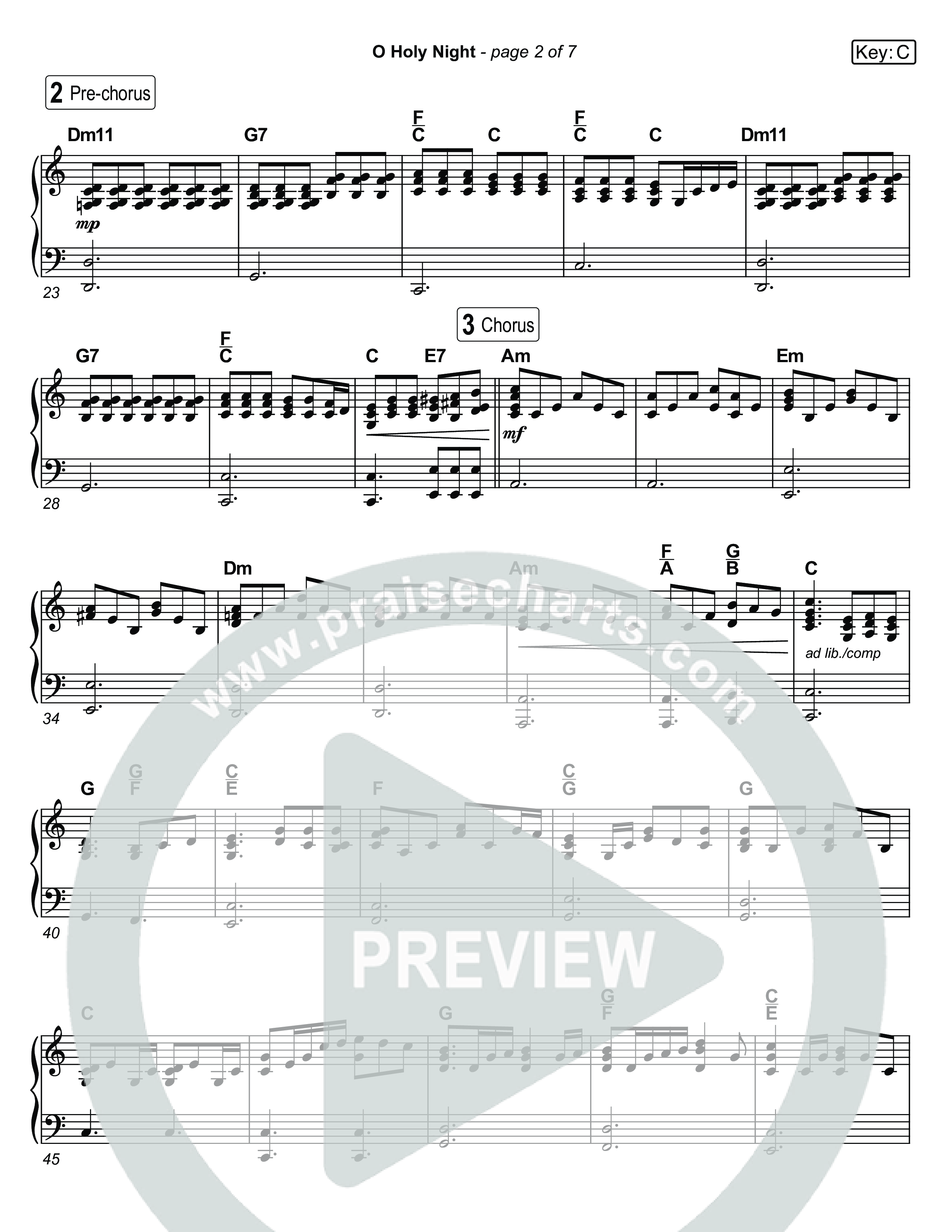 O Holy Night (Live) Piano Sheet (Museum Of The Bible / Anthony Evans / Indiana Wesleyan University Choir / Arr. Jared Haschek)