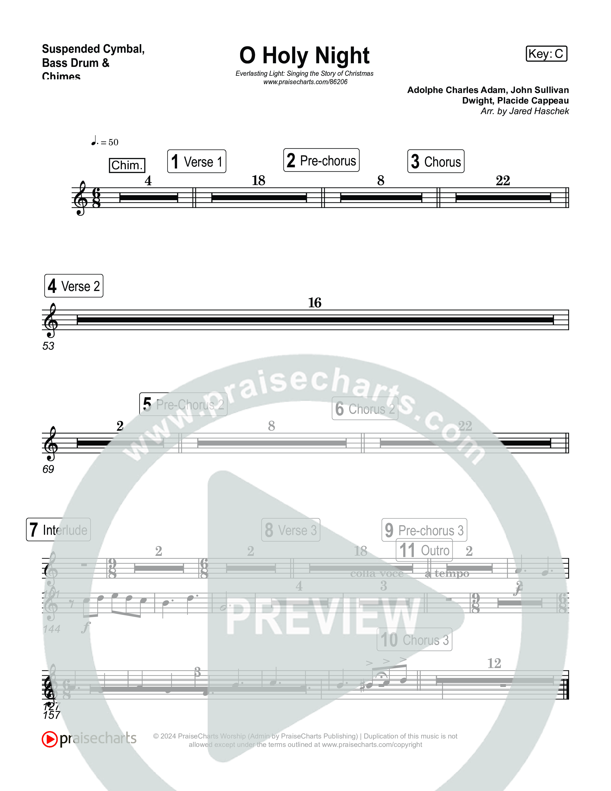 O Holy Night (Live) Suspended Cymbal (Museum Of The Bible / Anthony Evans / Indiana Wesleyan University Choir / Arr. Jared Haschek)