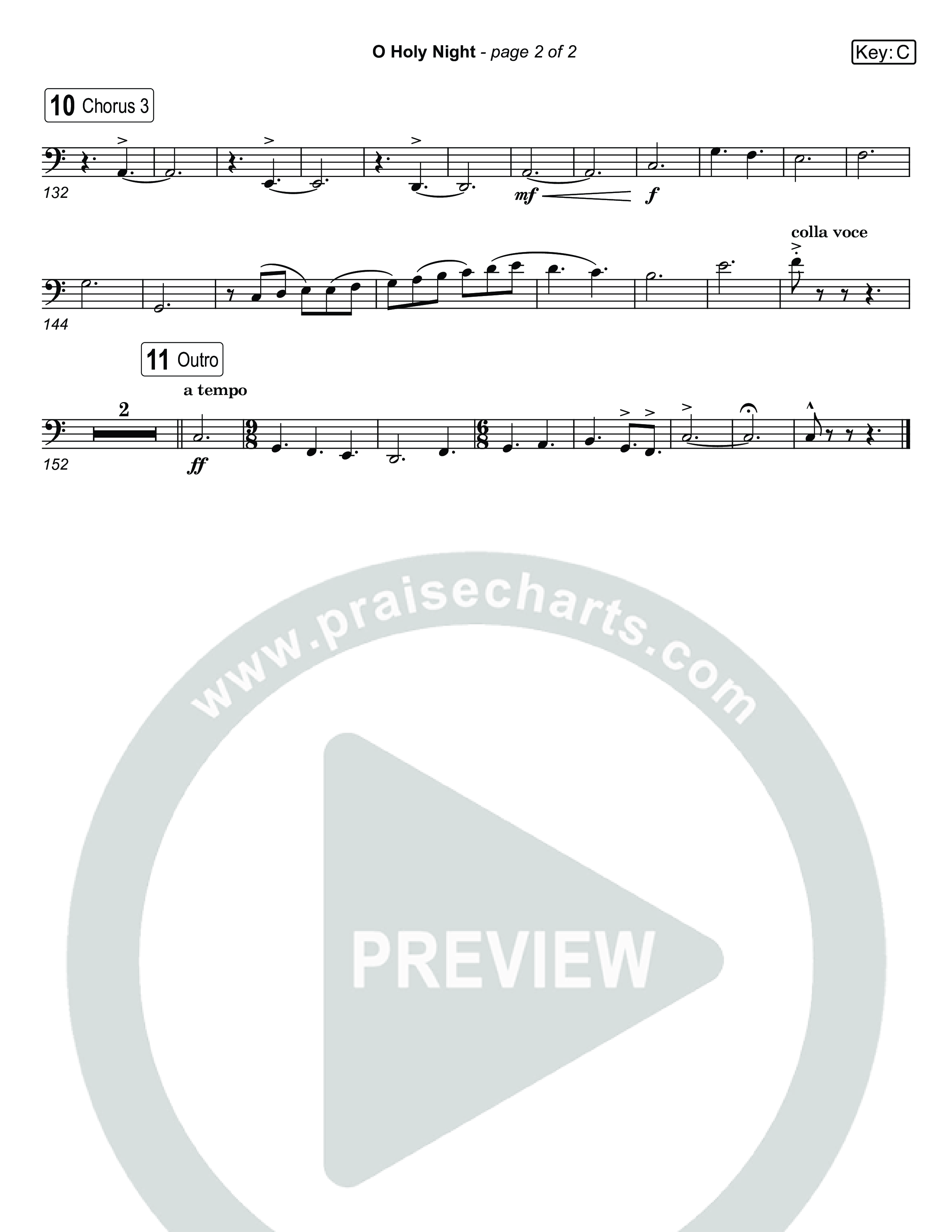 O Holy Night (Live) Trombone 1,2 (Museum Of The Bible / Anthony Evans / Indiana Wesleyan University Choir / Arr. Jared Haschek)