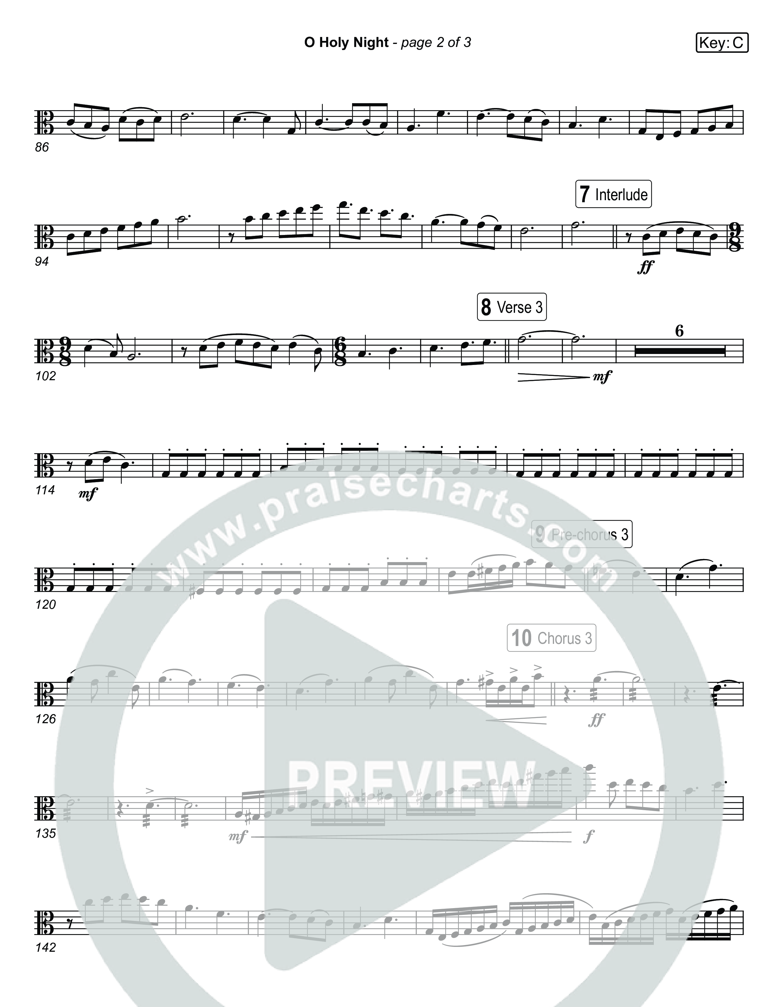 O Holy Night (Live) Viola (Museum Of The Bible / Anthony Evans / Indiana Wesleyan University Choir / Arr. Jared Haschek)