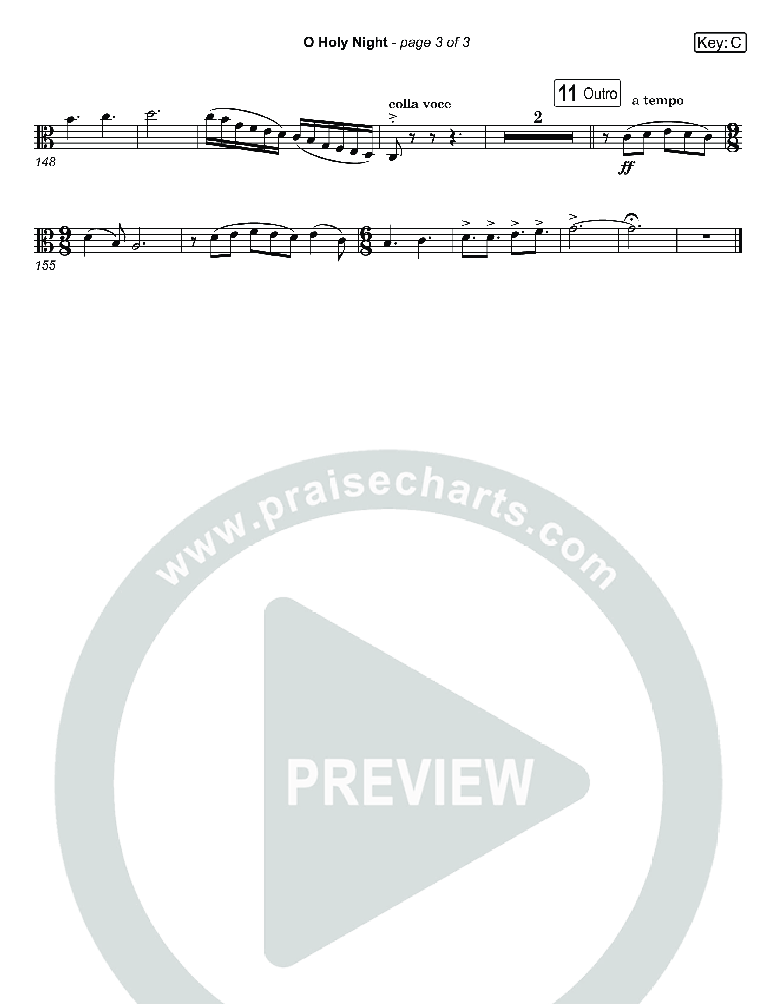 O Holy Night (Live) Viola (Museum Of The Bible / Anthony Evans / Indiana Wesleyan University Choir / Arr. Jared Haschek)