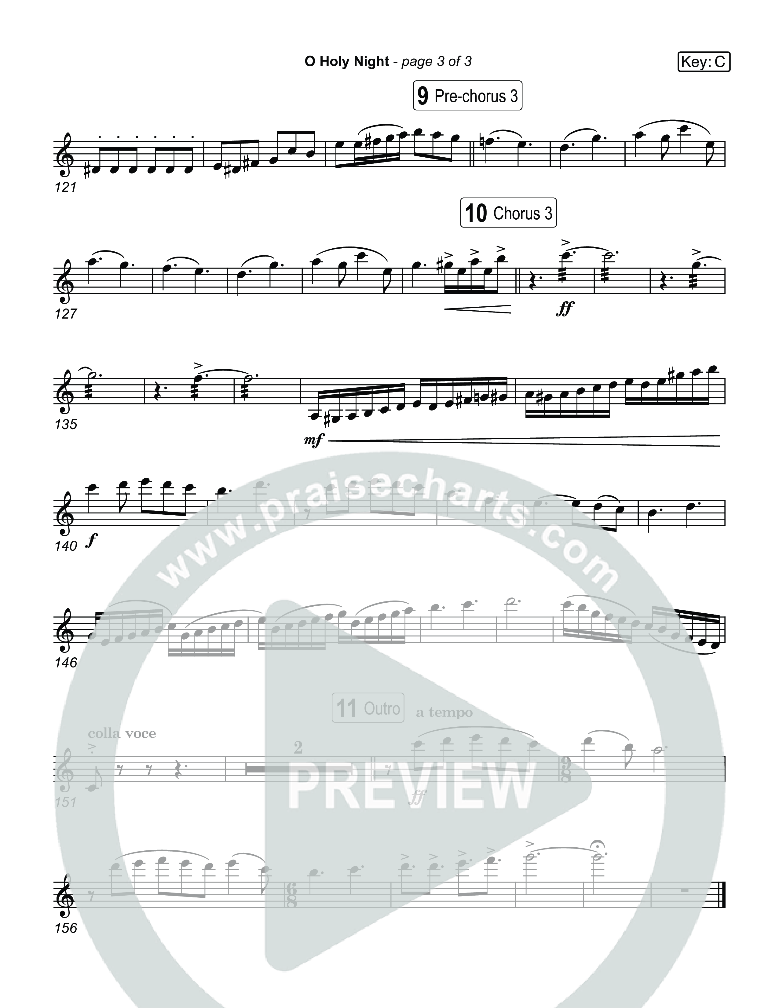 O Holy Night (Live) Violin 1,2 (Museum Of The Bible / Anthony Evans / Indiana Wesleyan University Choir / Arr. Jared Haschek)