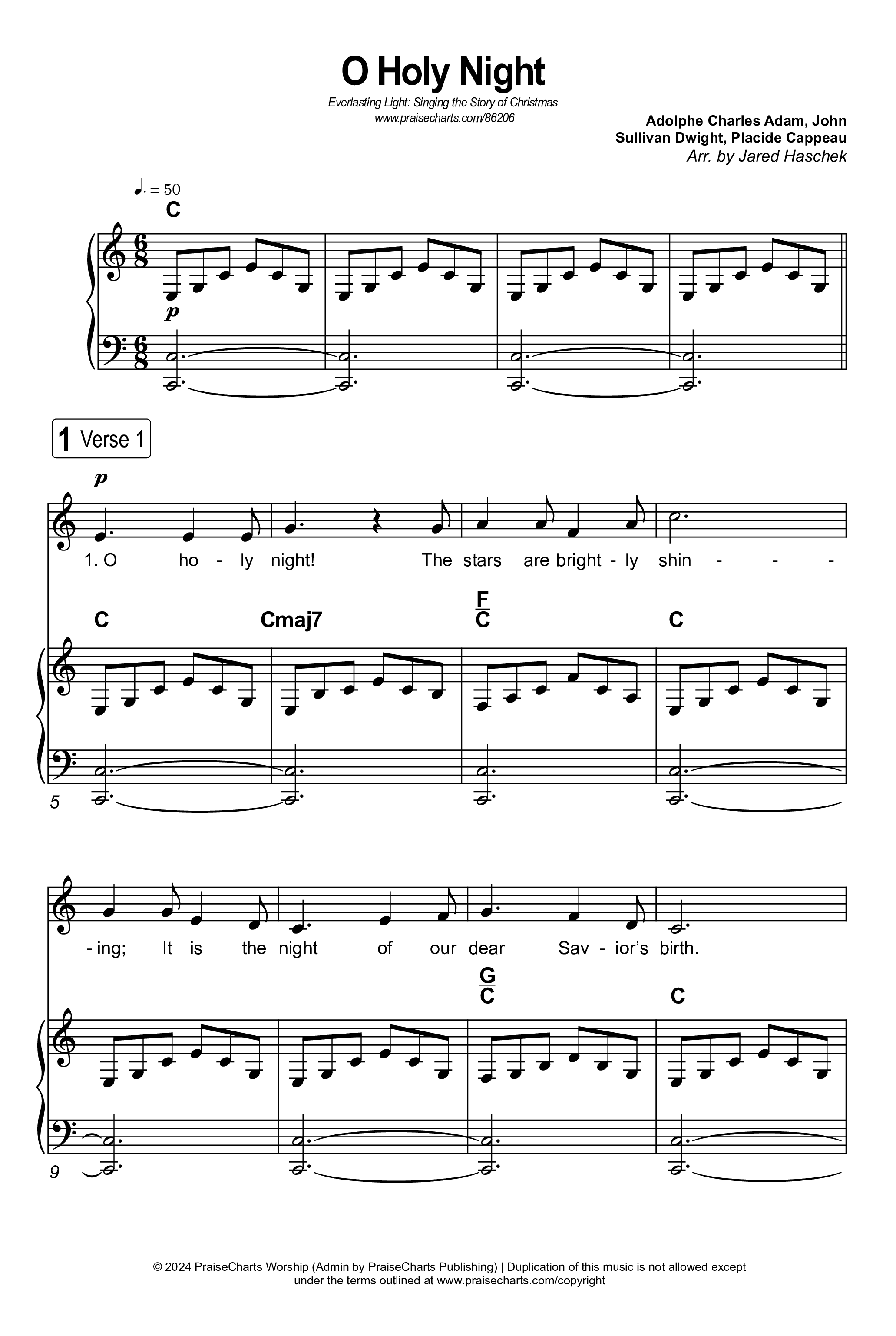 O Holy Night (Live) Octavo (SATB & Pno) (Museum Of The Bible / Anthony Evans / Indiana Wesleyan University Choir / Arr. Jared Haschek)