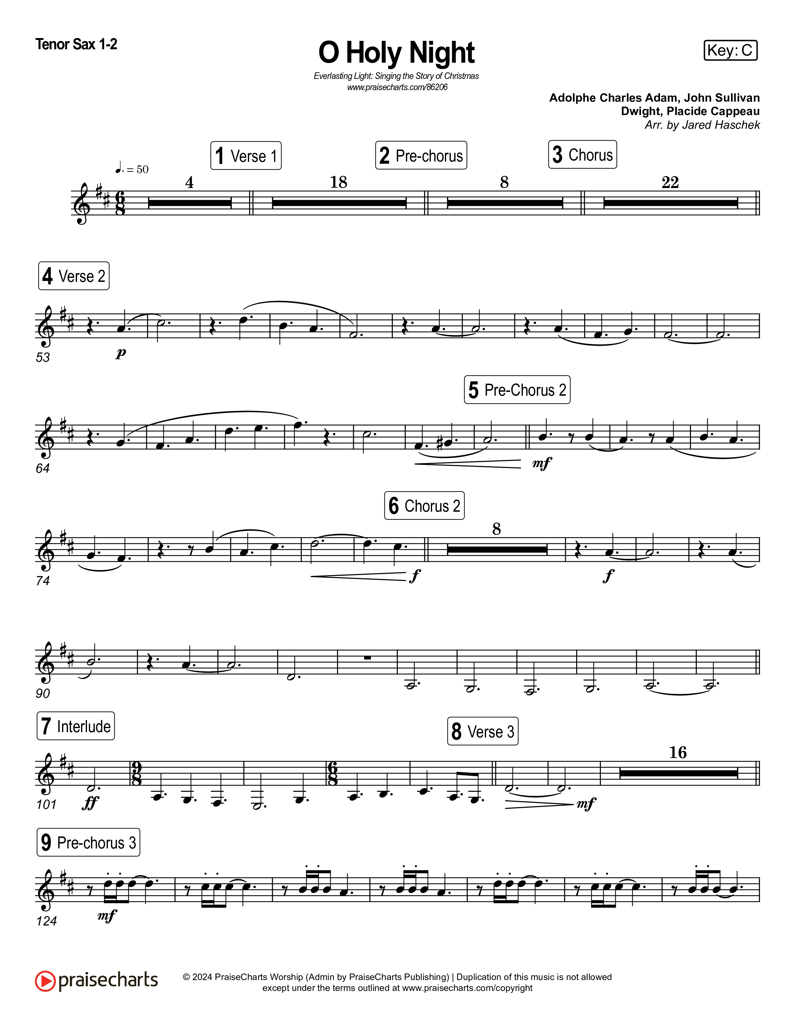 O Holy Night (Live) Sax Pack (Museum Of The Bible / Anthony Evans / Indiana Wesleyan University Choir / Arr. Jared Haschek)