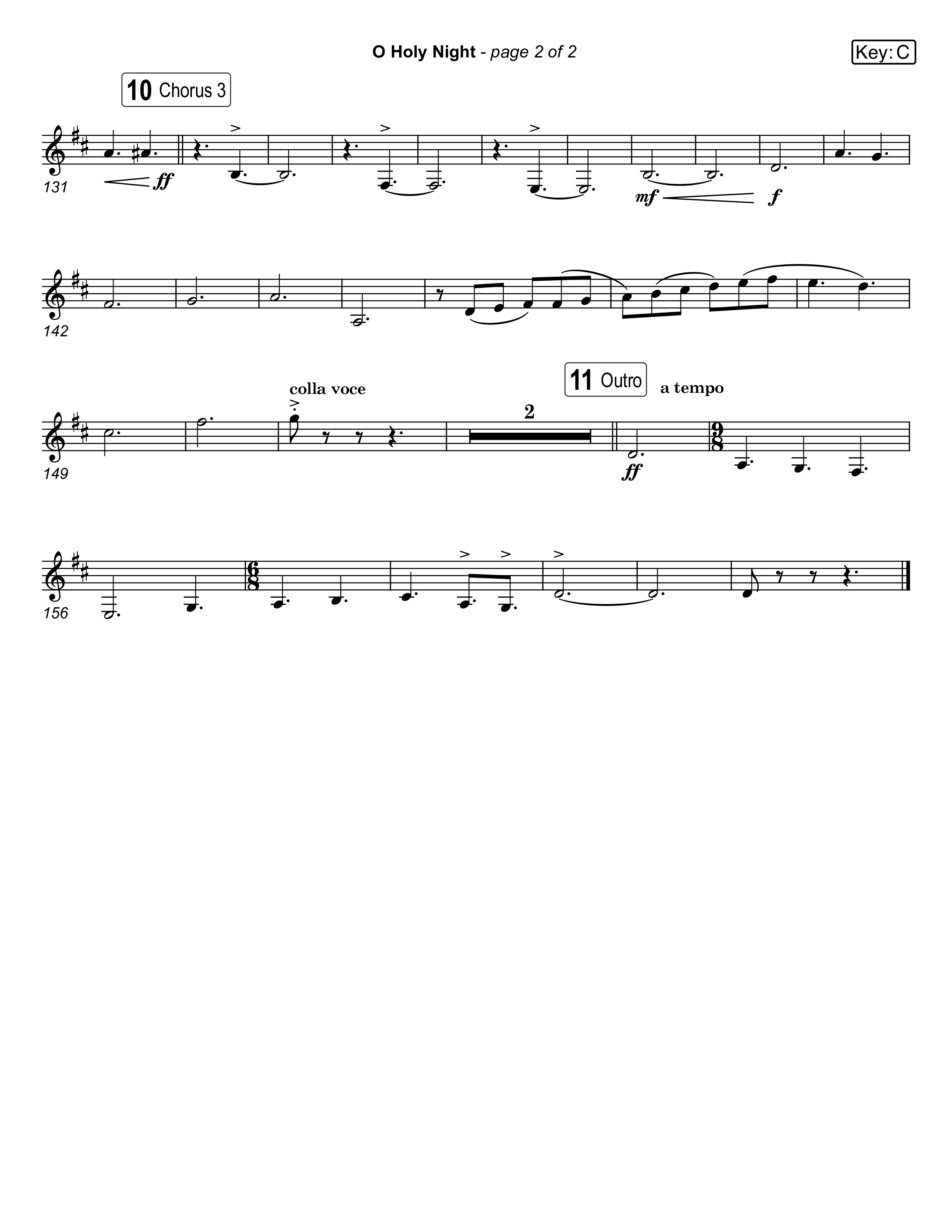 O Holy Night (Live) Tenor Sax 1,2 (Museum Of The Bible / Anthony Evans / Indiana Wesleyan University Choir / Arr. Jared Haschek)