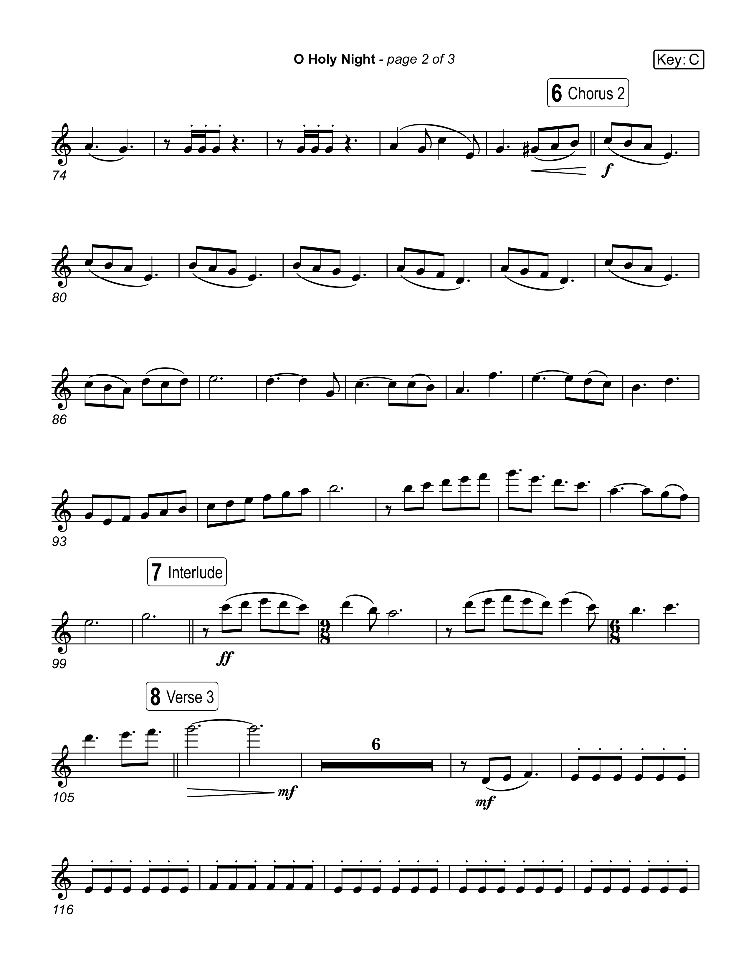 O Holy Night (Live) Violin 1 (Museum Of The Bible / Anthony Evans / Indiana Wesleyan University Choir / Arr. Jared Haschek)