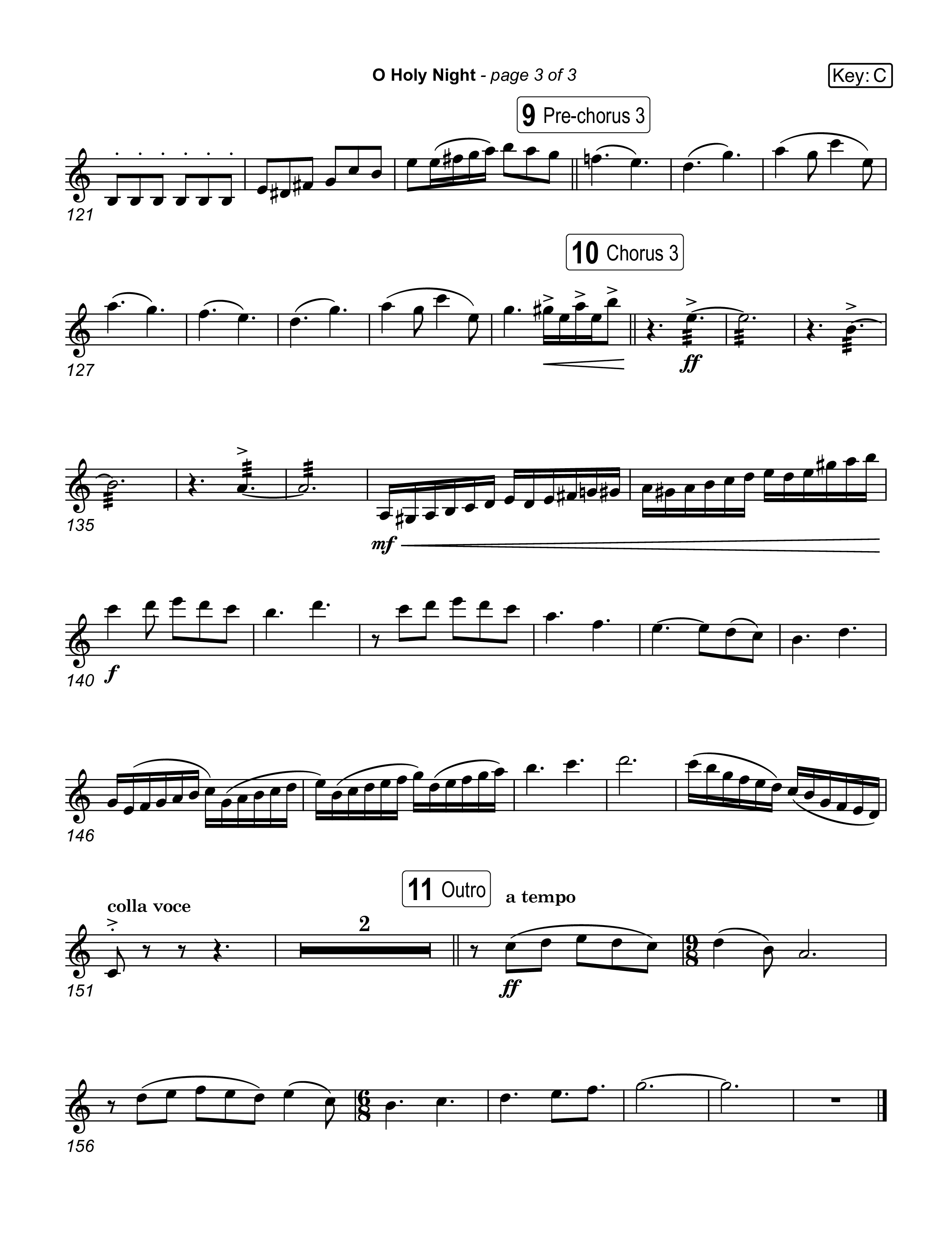 O Holy Night (Live) Violin 2 (Museum Of The Bible / Anthony Evans / Indiana Wesleyan University Choir / Arr. Jared Haschek)