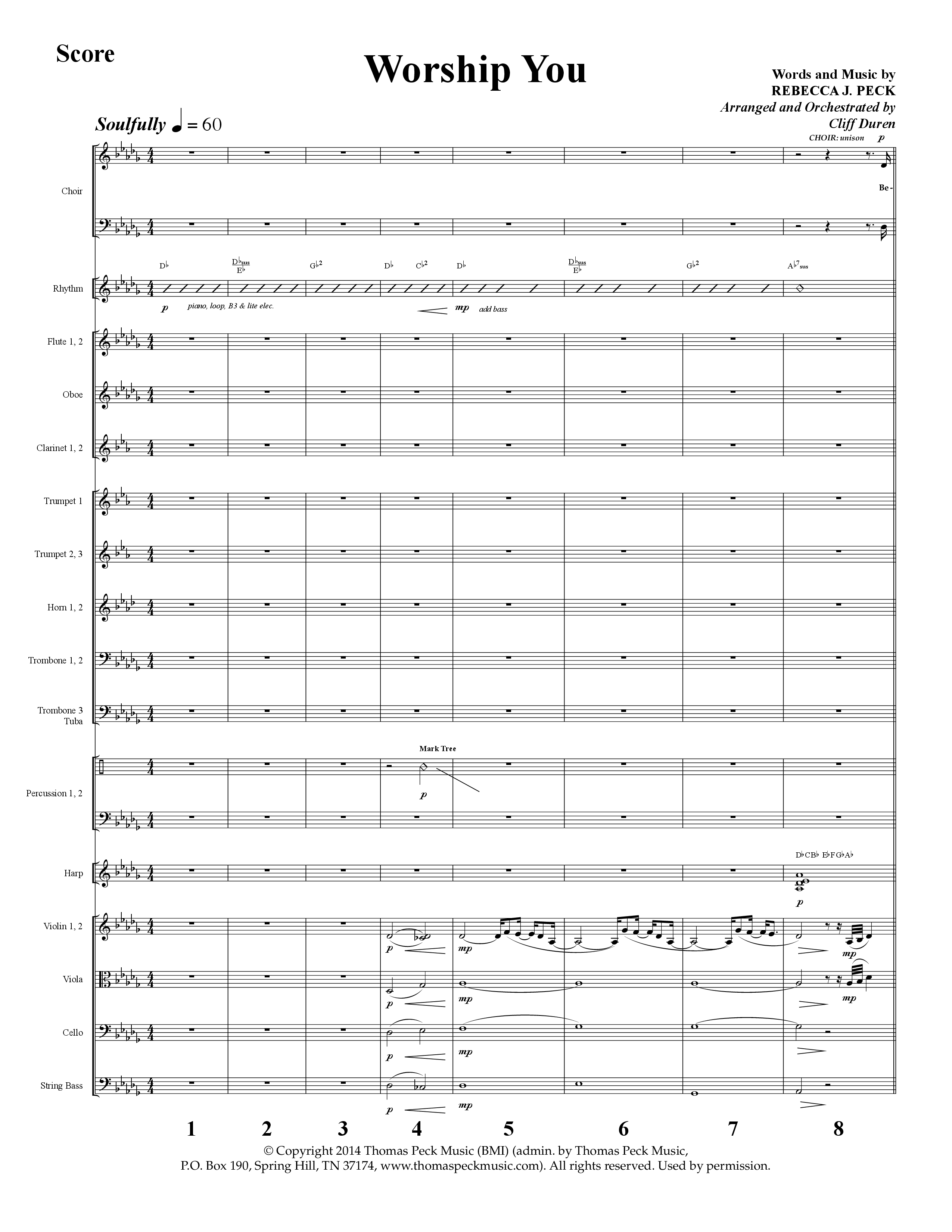 Worship You (Choral Anthem SATB) Orchestration (Lifeway Choral / Arr. Cliff Duren)