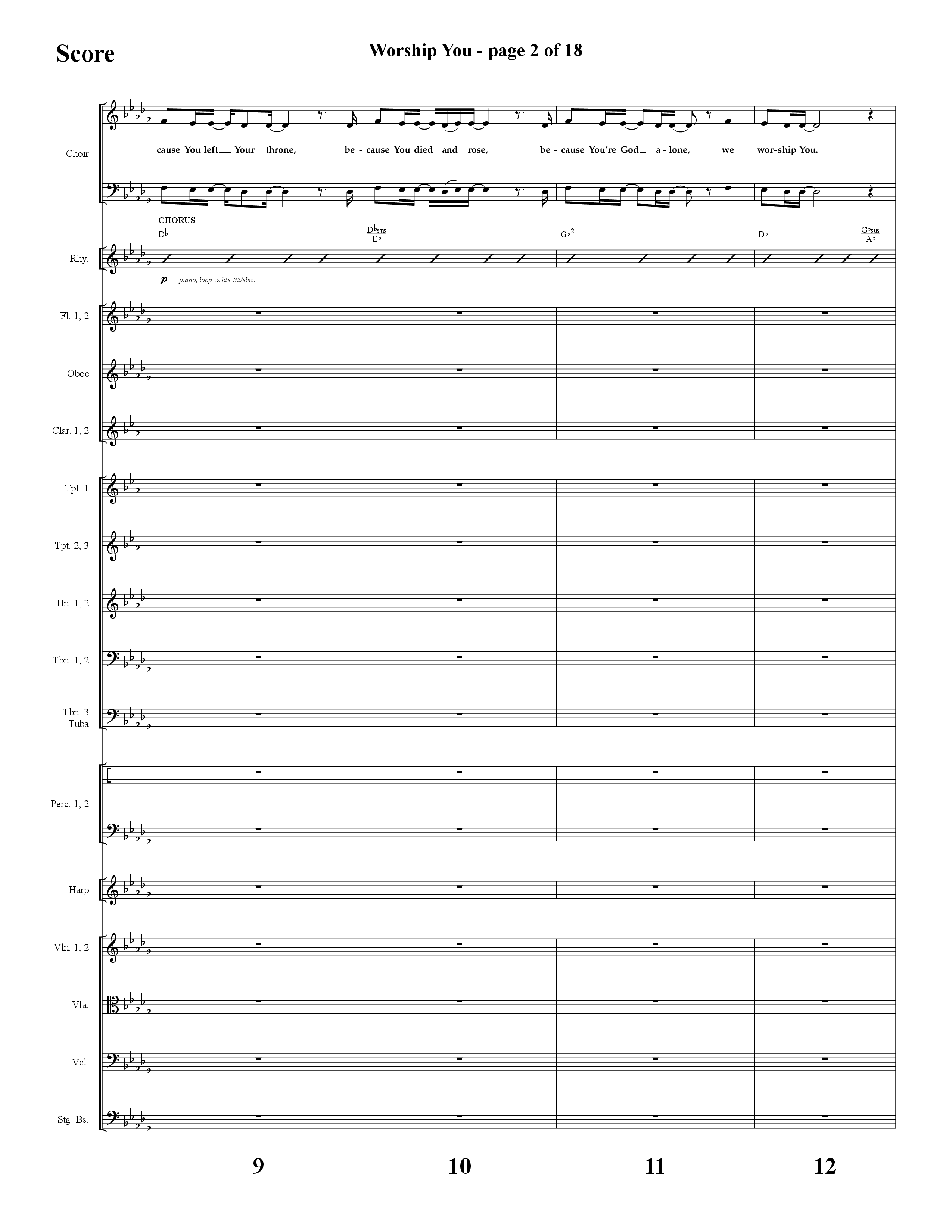 Worship You (Choral Anthem SATB) Orchestration (Lifeway Choral / Arr. Cliff Duren)