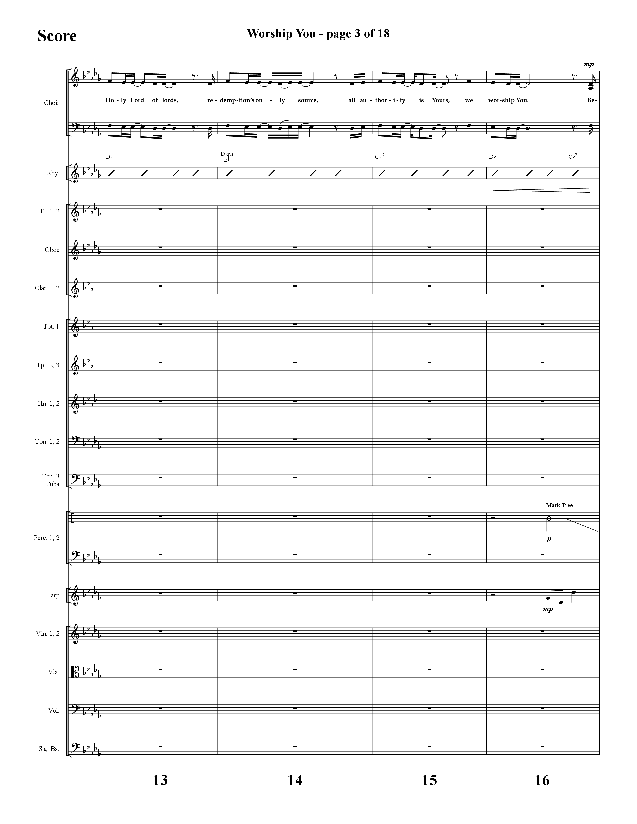 Worship You (Choral Anthem SATB) Orchestration (Lifeway Choral / Arr. Cliff Duren)