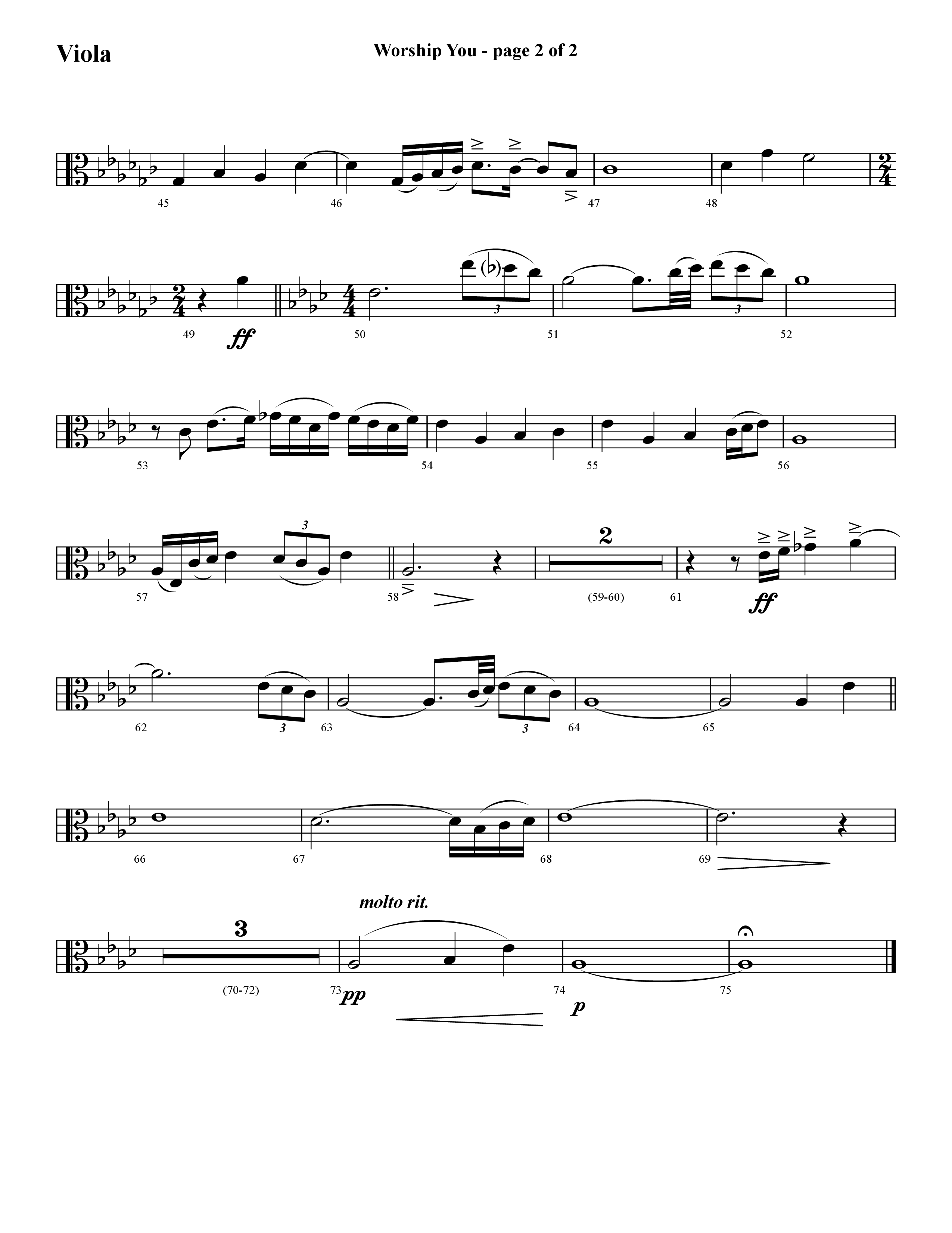 Worship You (Choral Anthem SATB) Viola (Lifeway Choral / Arr. Cliff Duren)