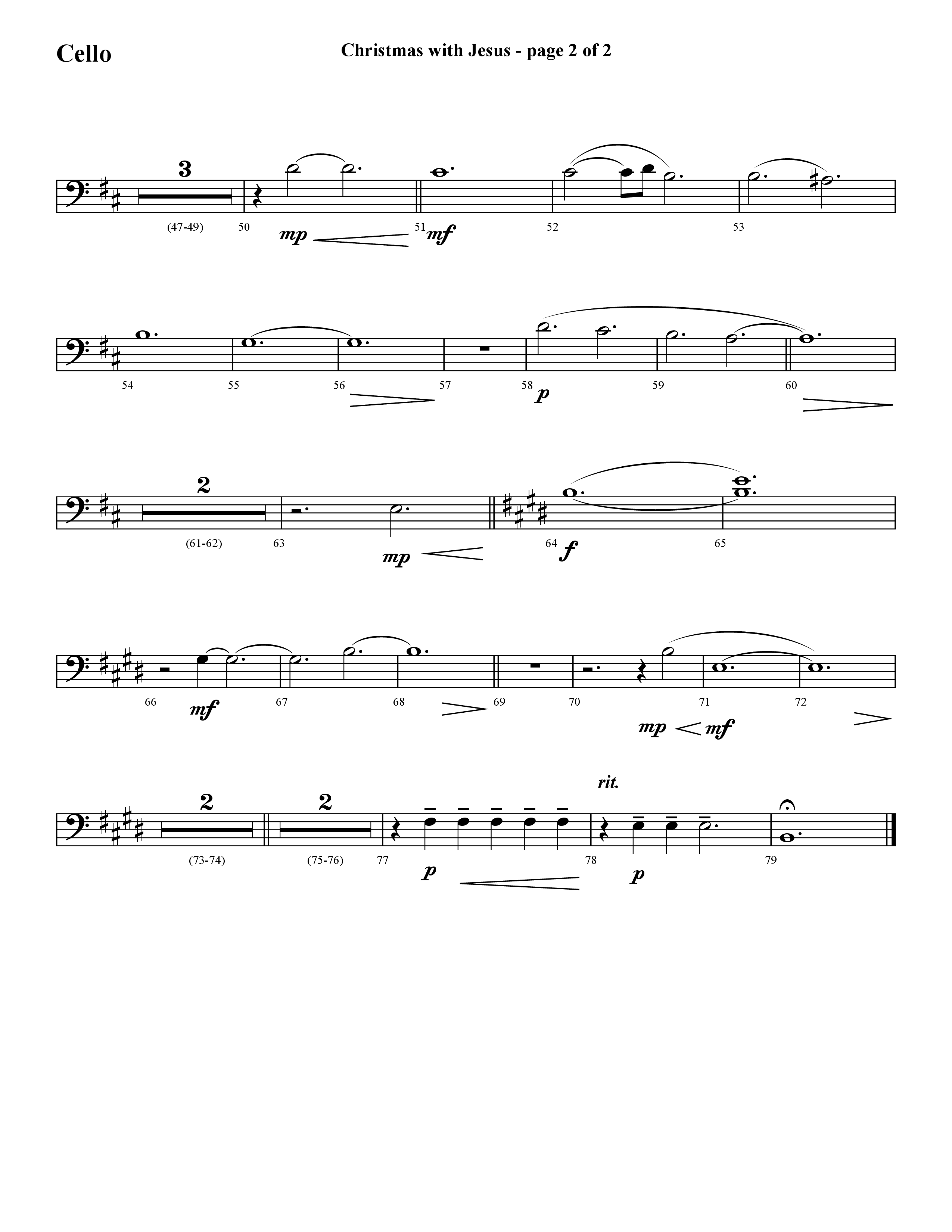 Christmas With Jesus (Choral Anthem SATB) Cello (Lifeway Choral / Arr. Cliff Duren)