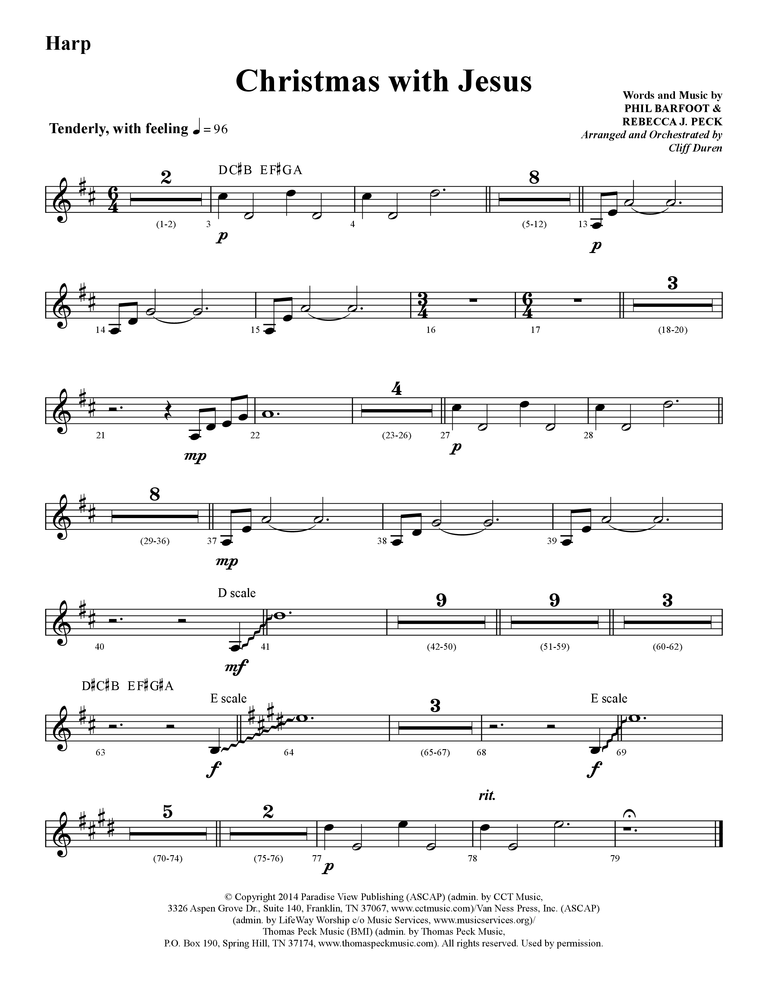 Christmas With Jesus (Choral Anthem SATB) Harp (Lifeway Choral / Arr. Cliff Duren)