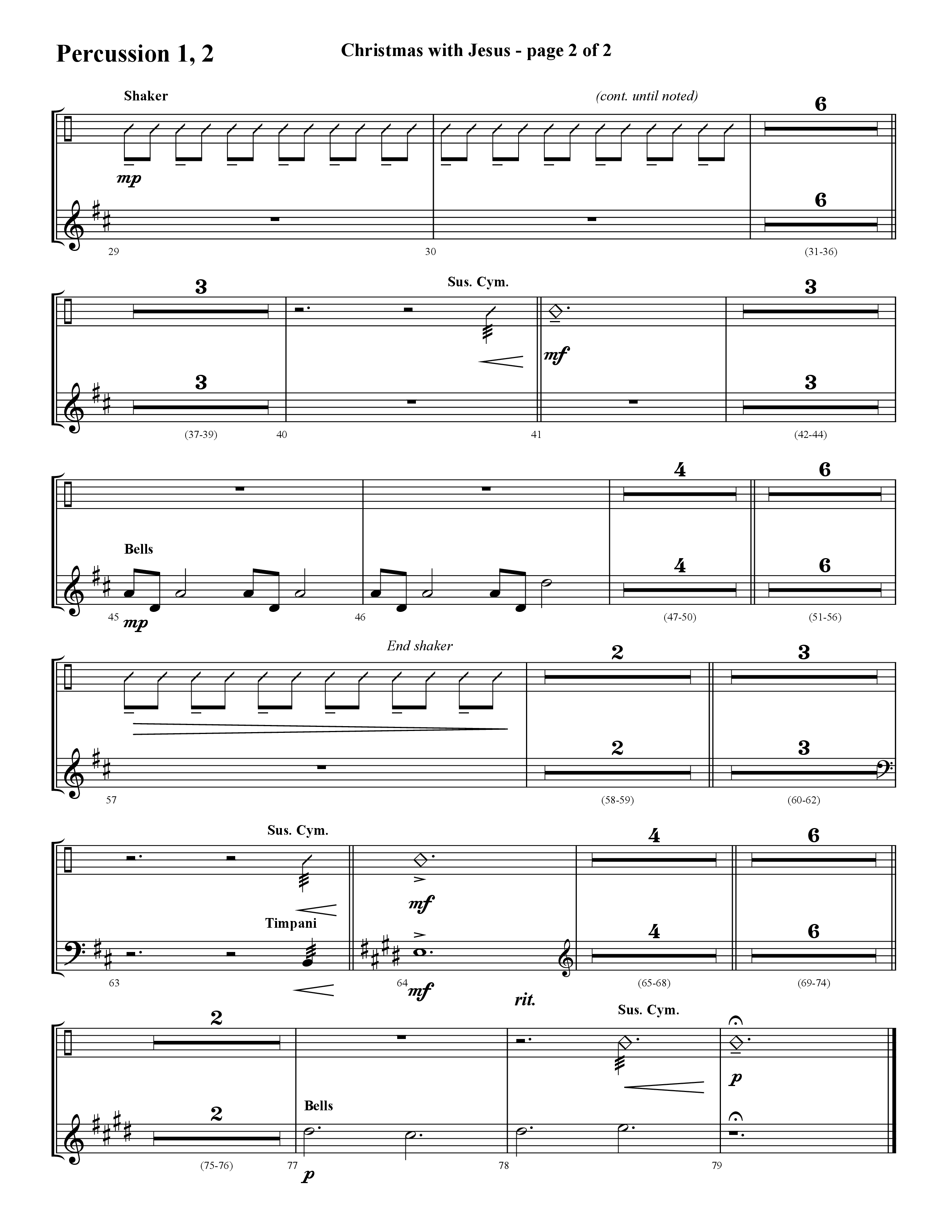 Christmas With Jesus (Choral Anthem SATB) Percussion 1/2 (Lifeway Choral / Arr. Cliff Duren)