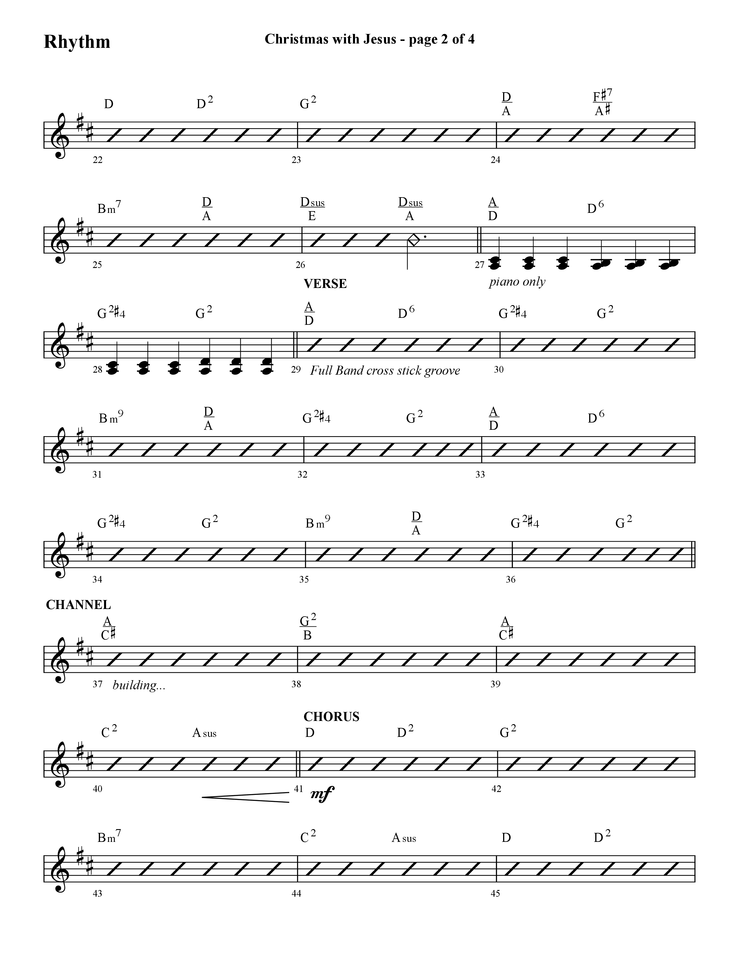 Christmas With Jesus (Choral Anthem SATB) Rhythm Chart (Lifeway Choral / Arr. Cliff Duren)