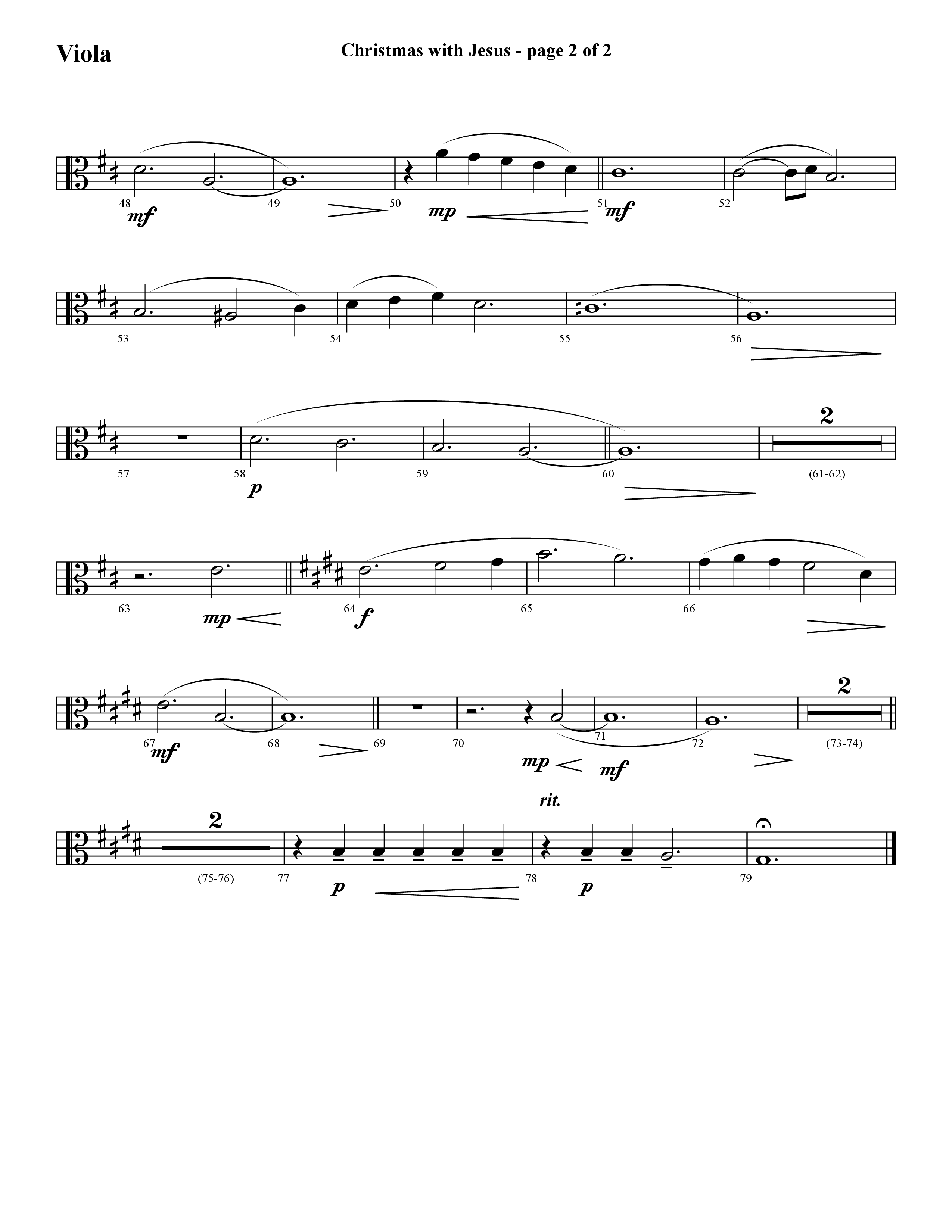 Christmas With Jesus (Choral Anthem SATB) Viola (Lifeway Choral / Arr. Cliff Duren)