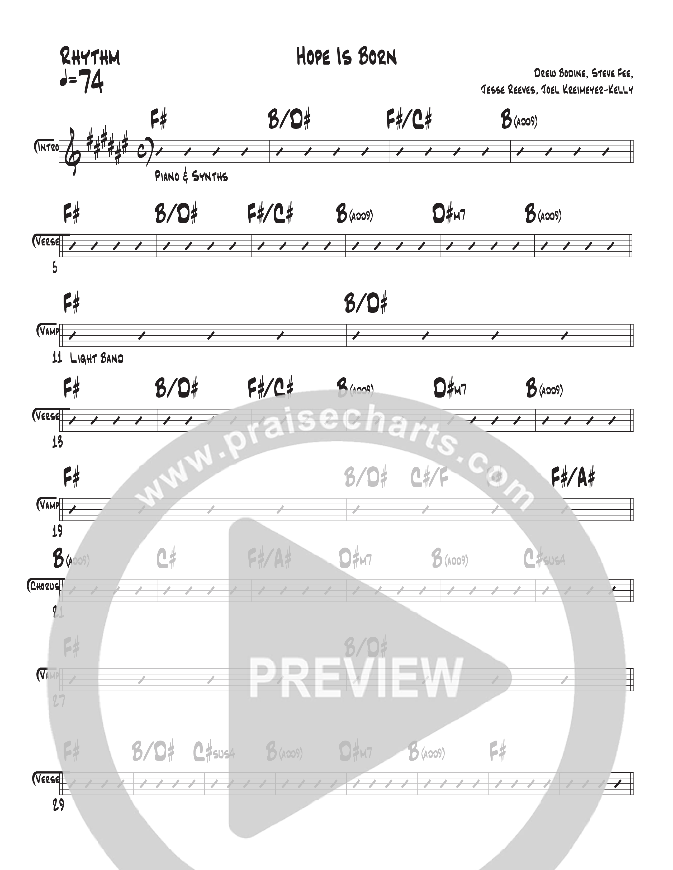 Hope Is Born Rhythm Chart (Central Live)