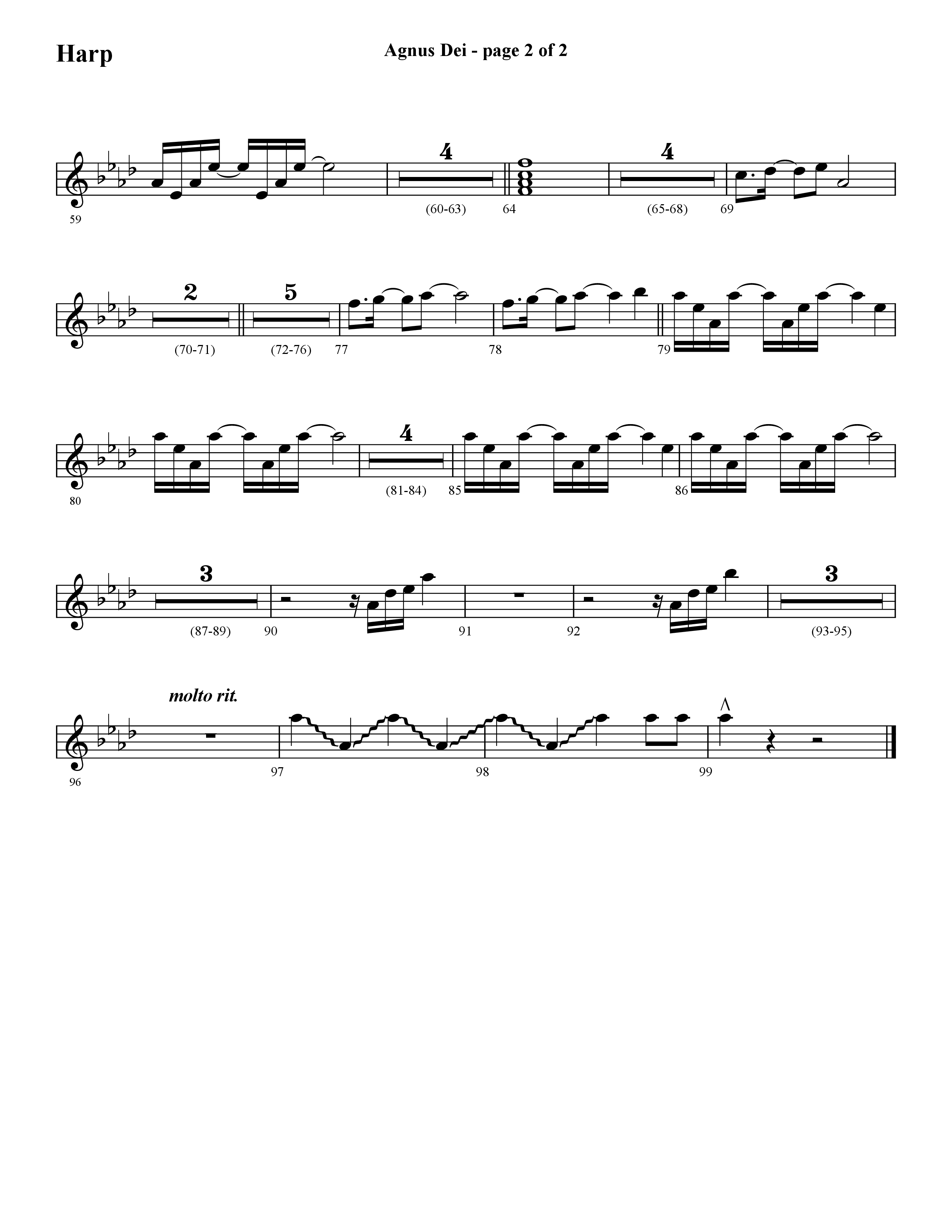 Agnus Dei (with O Holy Night) (Choral Anthem SATB) Harp (Lifeway Choral / Arr. Cliff Duren)