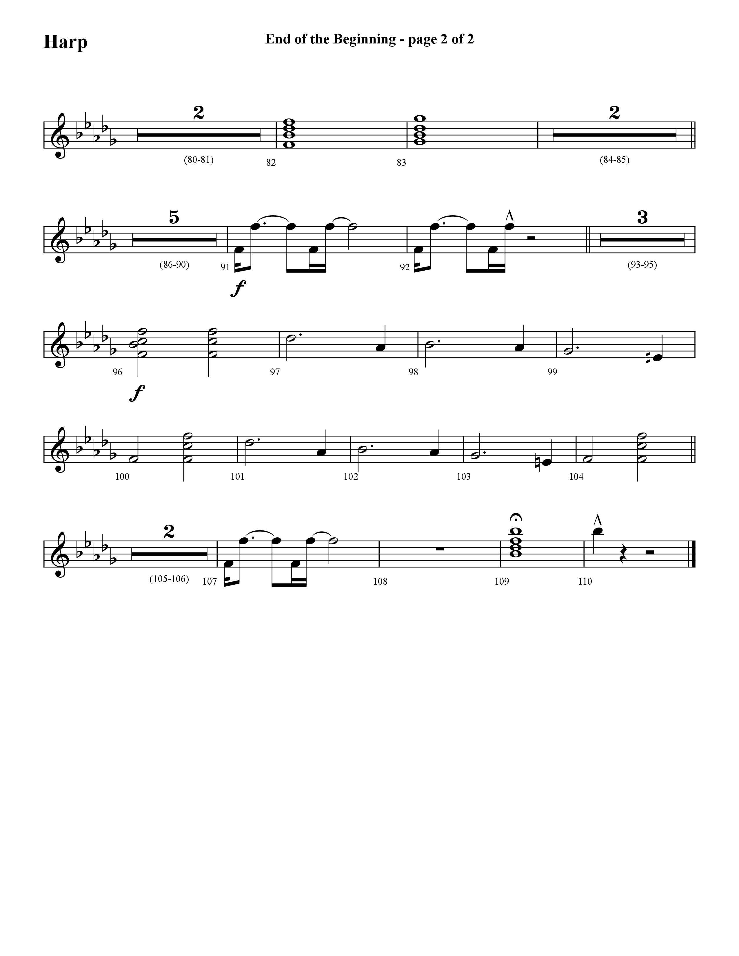 End Of The Beginning (Choral Anthem SATB) Harp (Lifeway Choral / Arr. Cliff Duren)