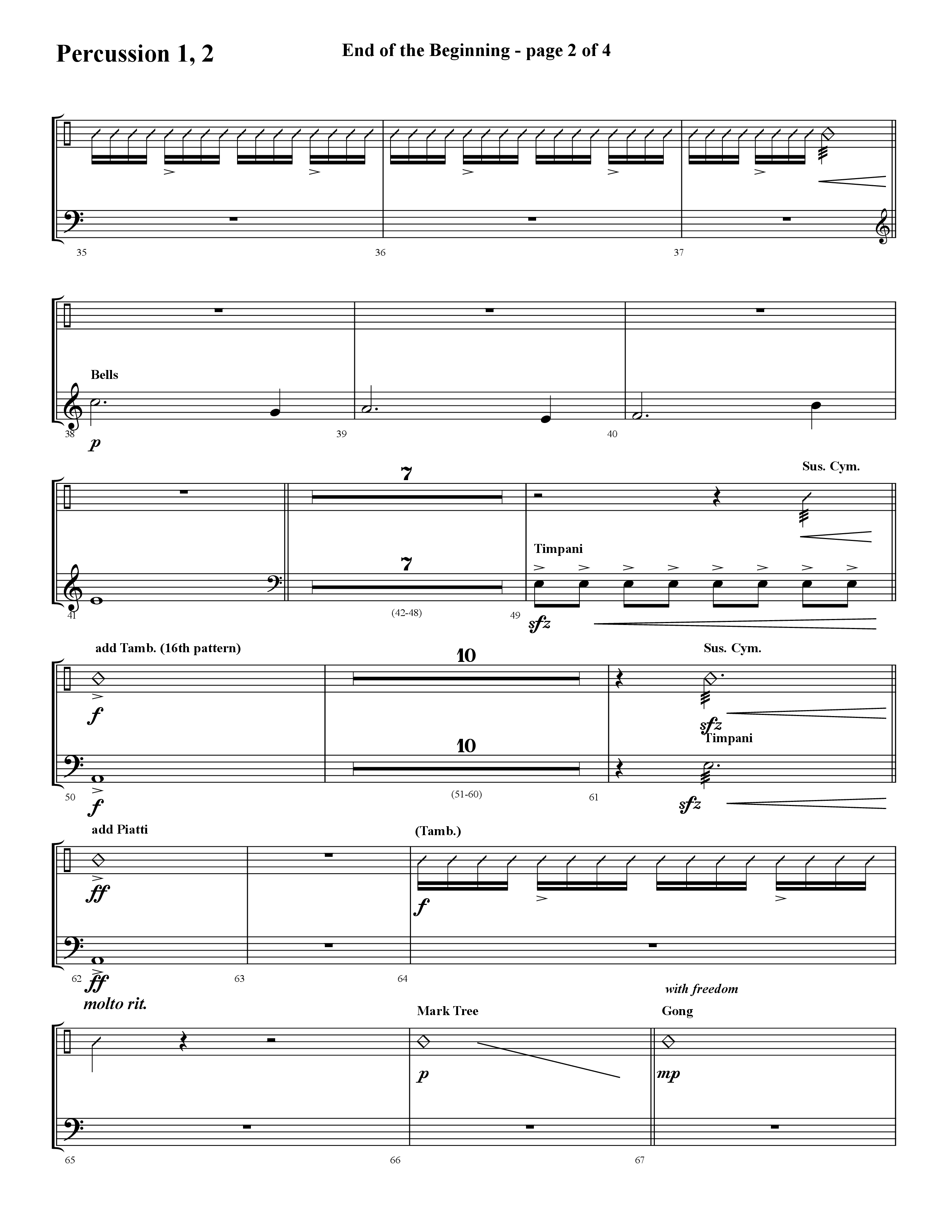 End Of The Beginning (Choral Anthem SATB) Percussion 1/2 (Lifeway Choral / Arr. Cliff Duren)