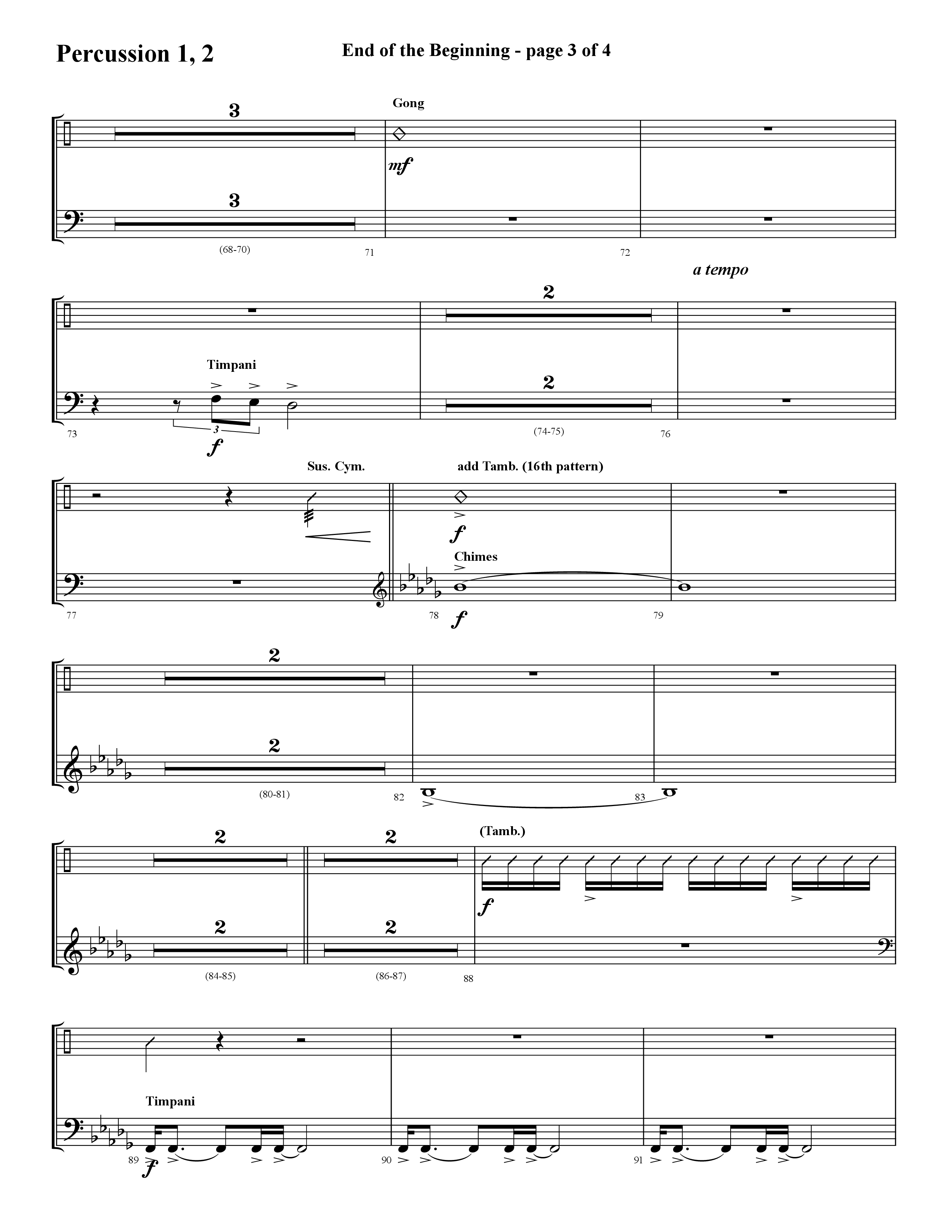 End Of The Beginning (Choral Anthem SATB) Percussion 1/2 (Lifeway Choral / Arr. Cliff Duren)