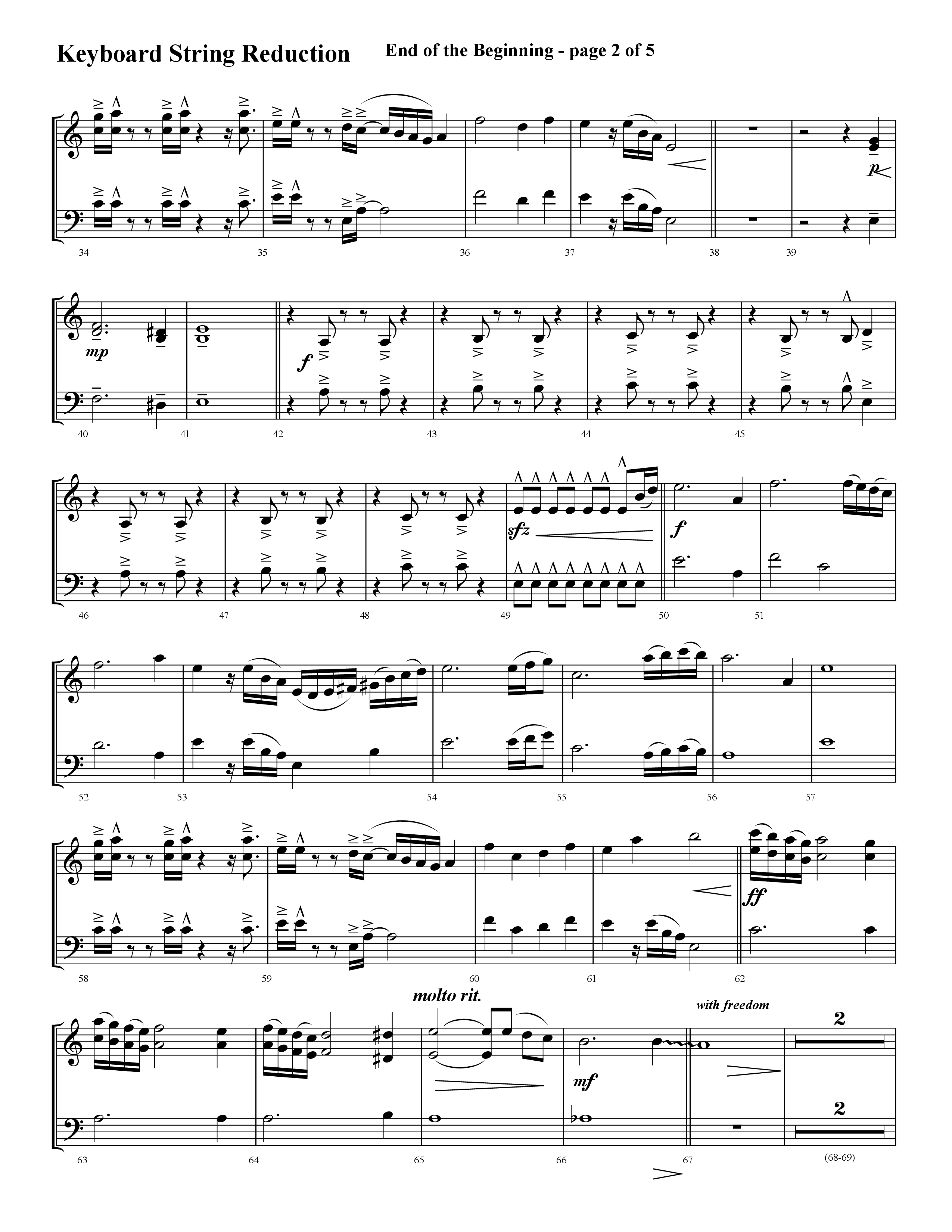 End Of The Beginning (Choral Anthem SATB) String Reduction (Lifeway Choral / Arr. Cliff Duren)