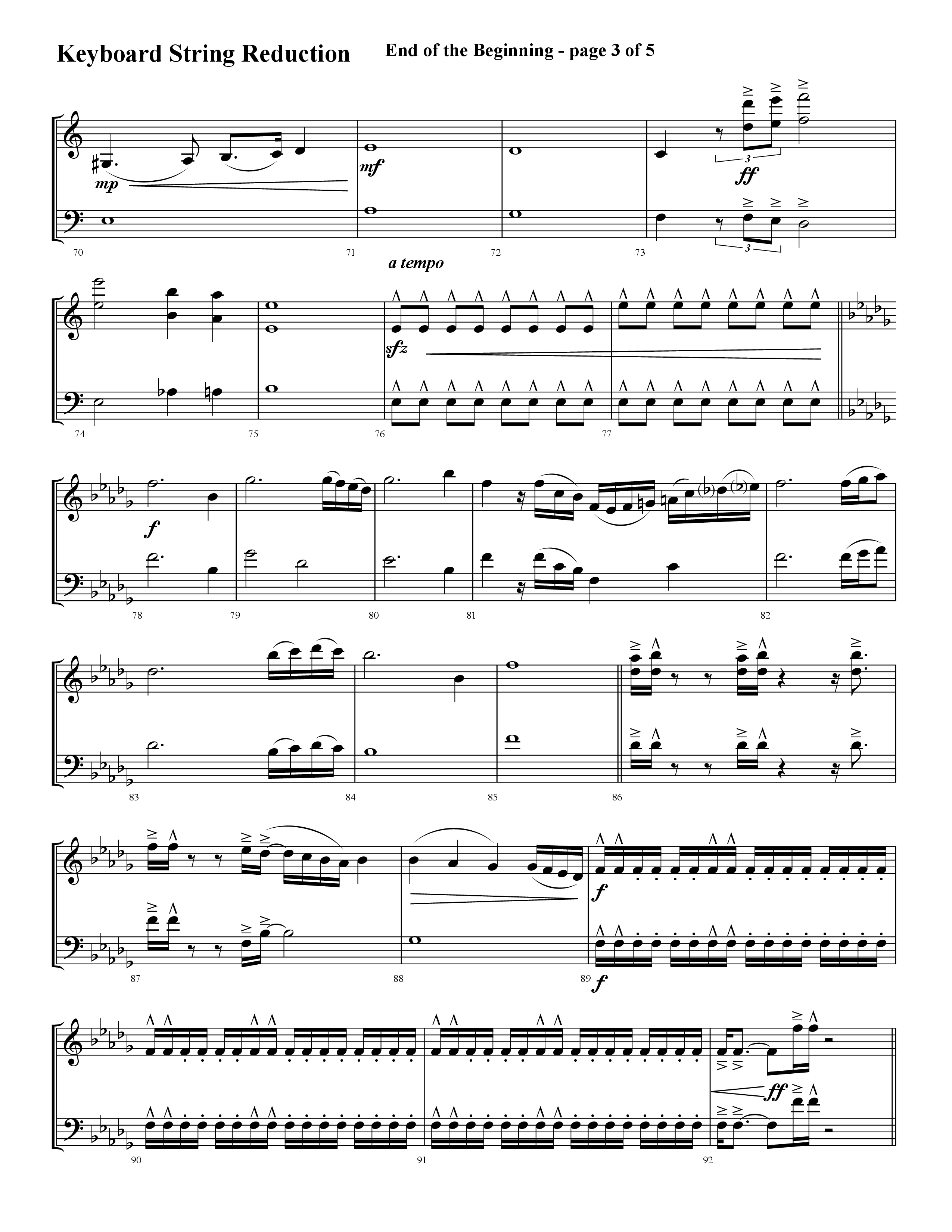 End Of The Beginning (Choral Anthem SATB) String Reduction (Lifeway Choral / Arr. Cliff Duren)