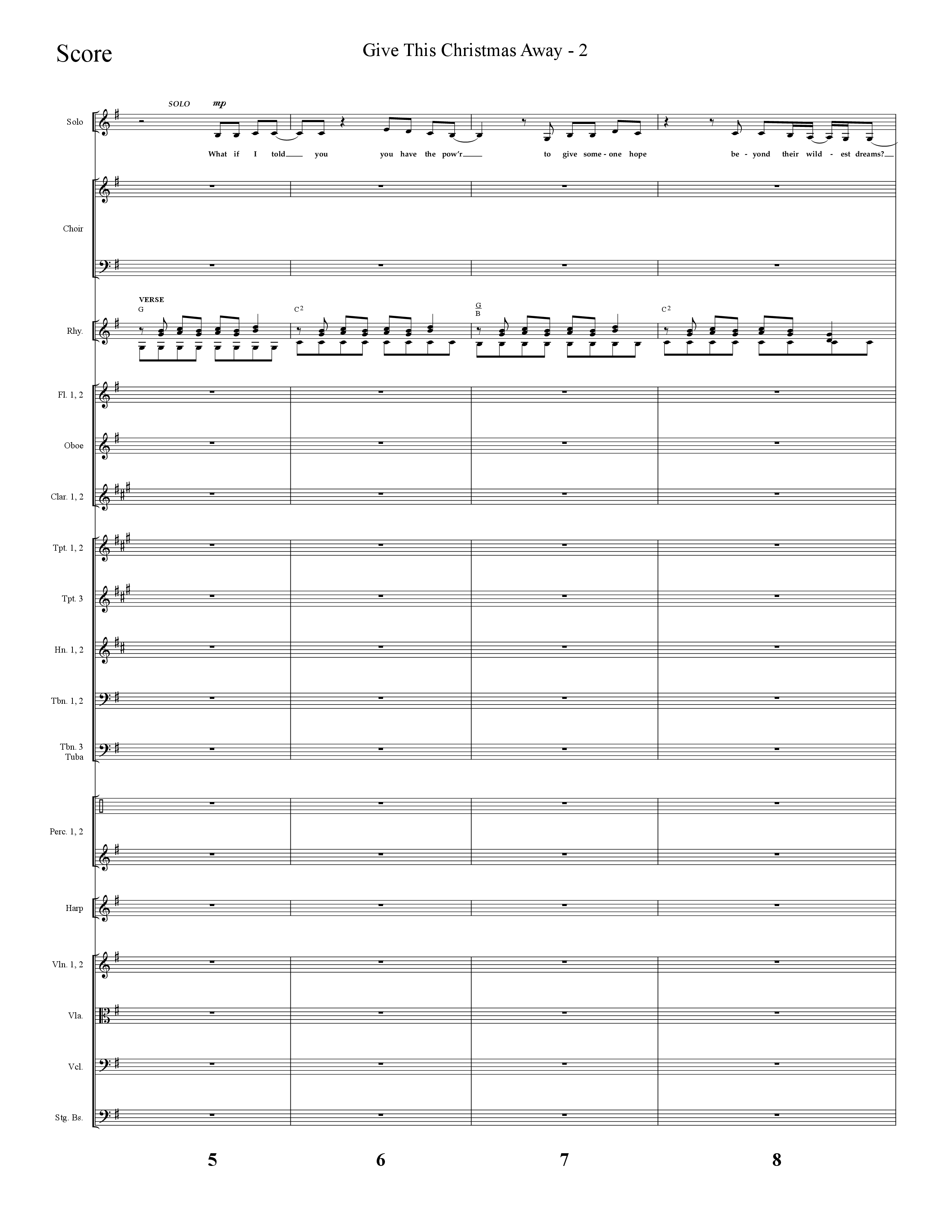 Give This Christmas Away (Choral Anthem SATB) Orchestration (Lifeway Choral / Arr. Cliff Duren)