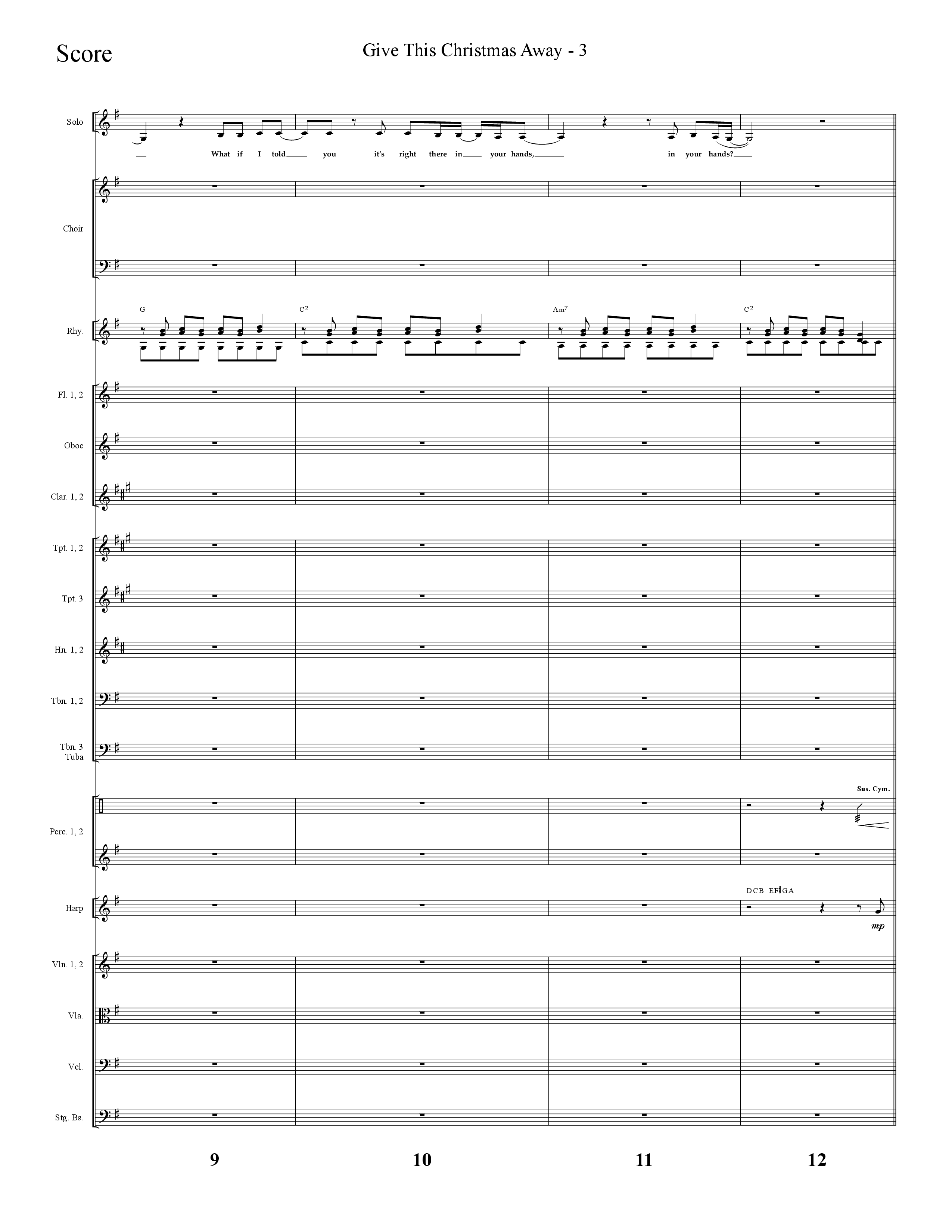 Give This Christmas Away (Choral Anthem SATB) Orchestration (Lifeway Choral / Arr. Cliff Duren)