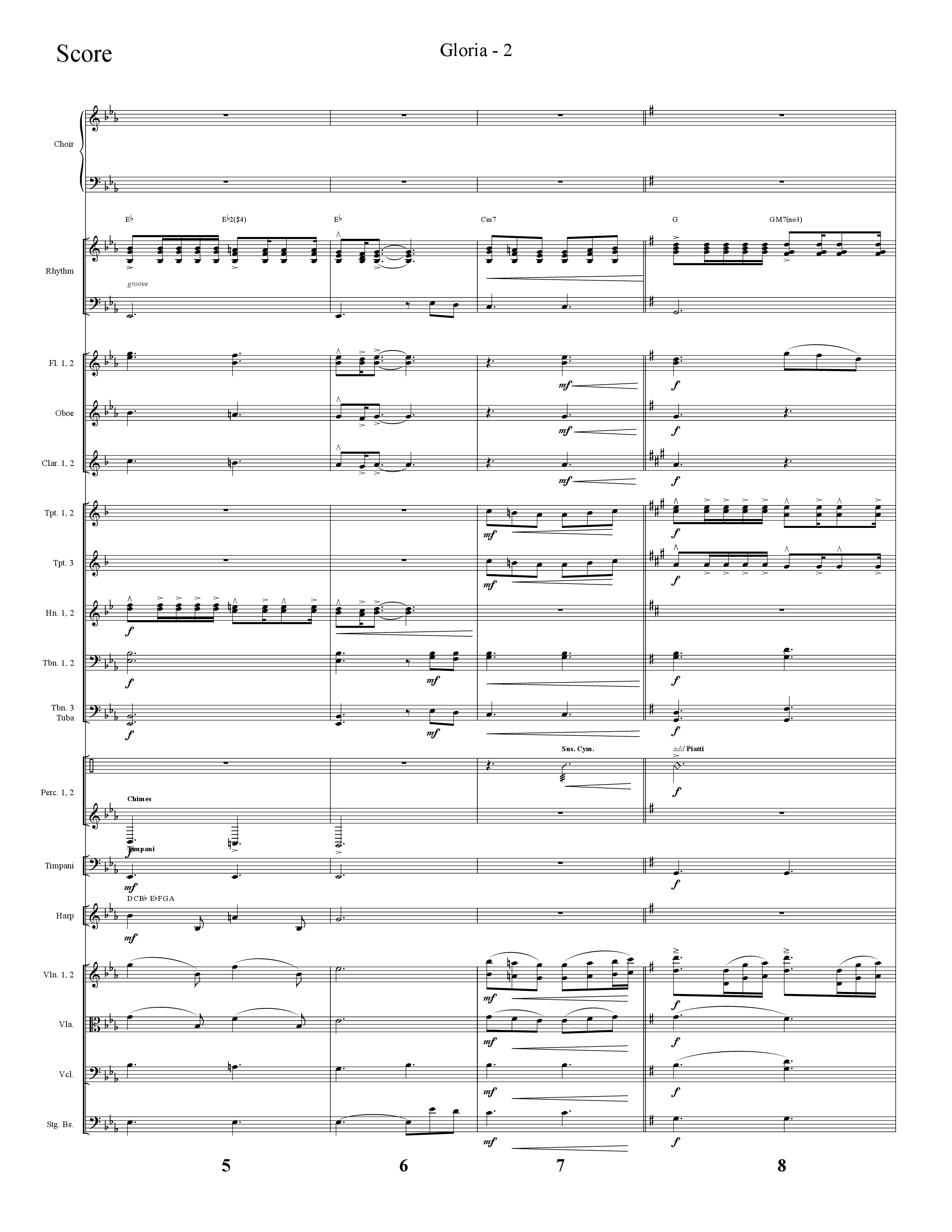 Gloria (Choral Anthem SATB) Orchestration (Lifeway Choral / Arr. Cliff Duren)