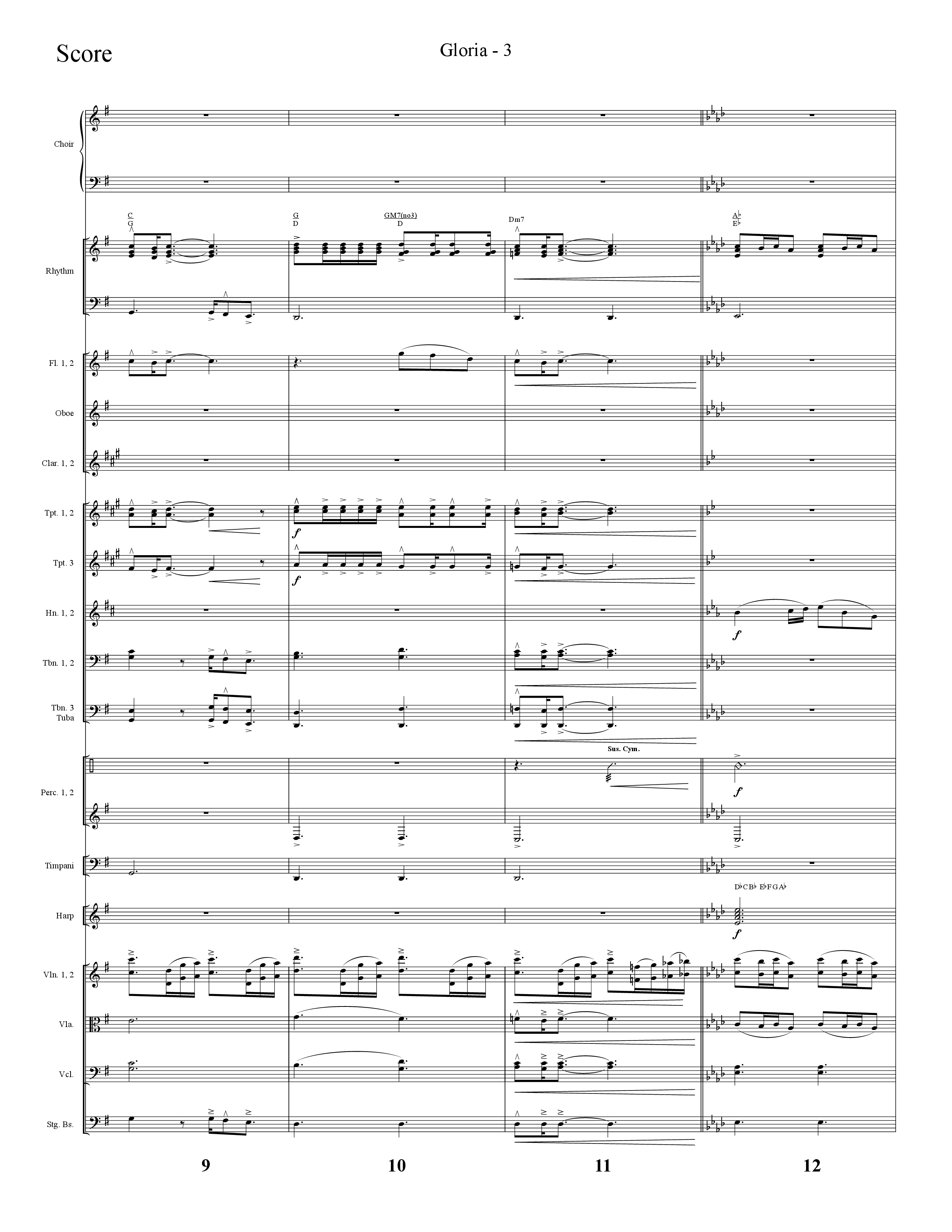 Gloria (Choral Anthem SATB) Orchestration (Lifeway Choral / Arr. Cliff Duren)