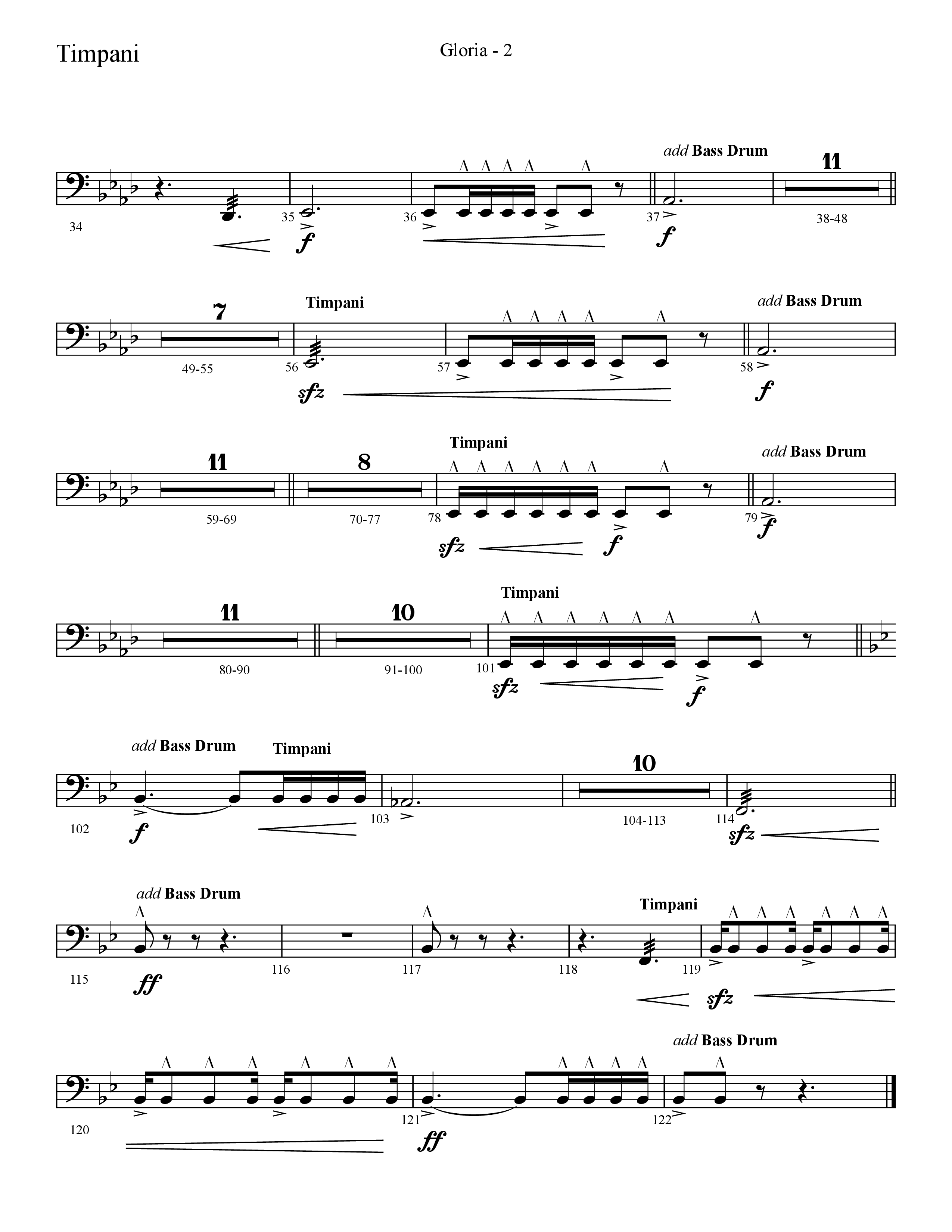 Gloria (Choral Anthem SATB) Timpani (Lifeway Choral / Arr. Cliff Duren)