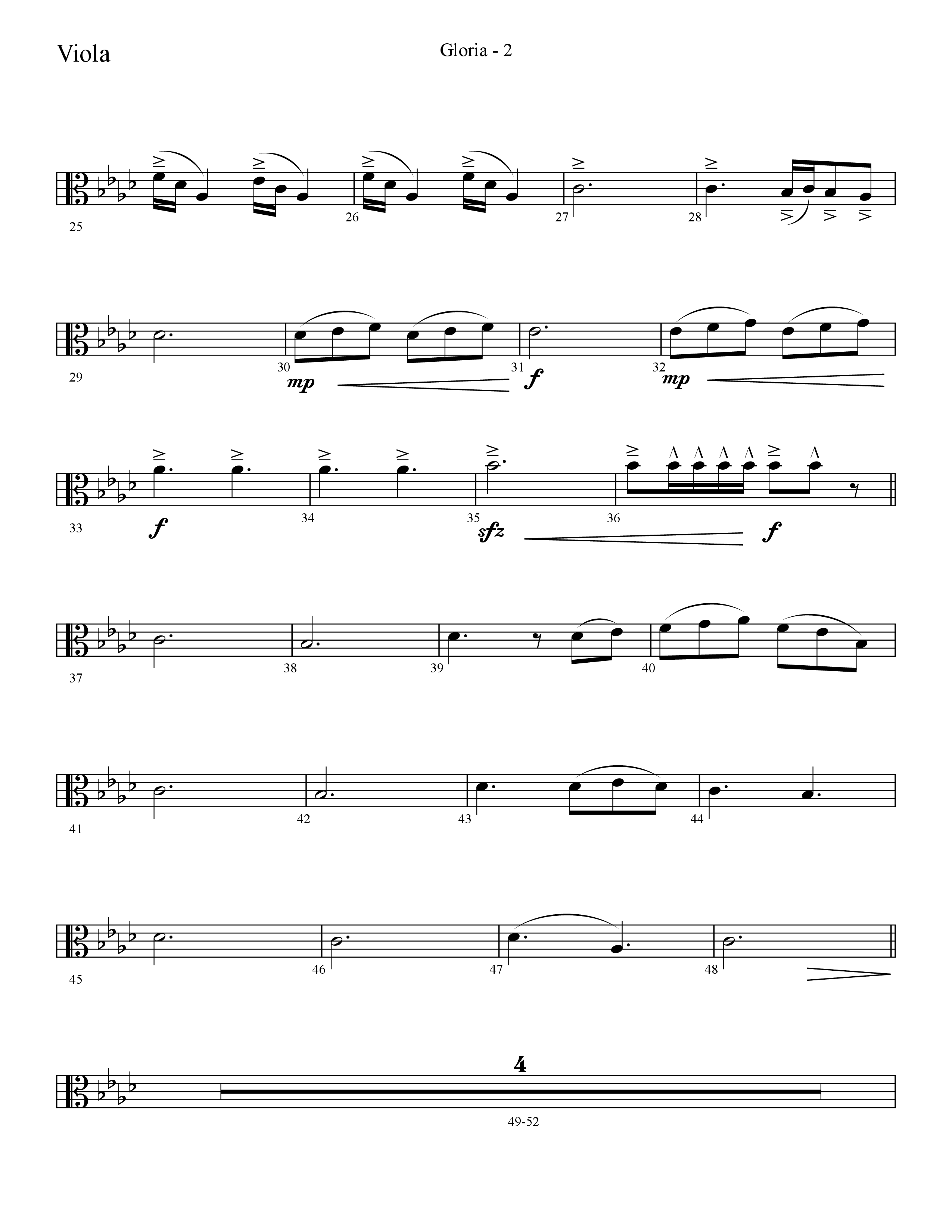 Gloria (Choral Anthem SATB) Viola (Lifeway Choral / Arr. Cliff Duren)