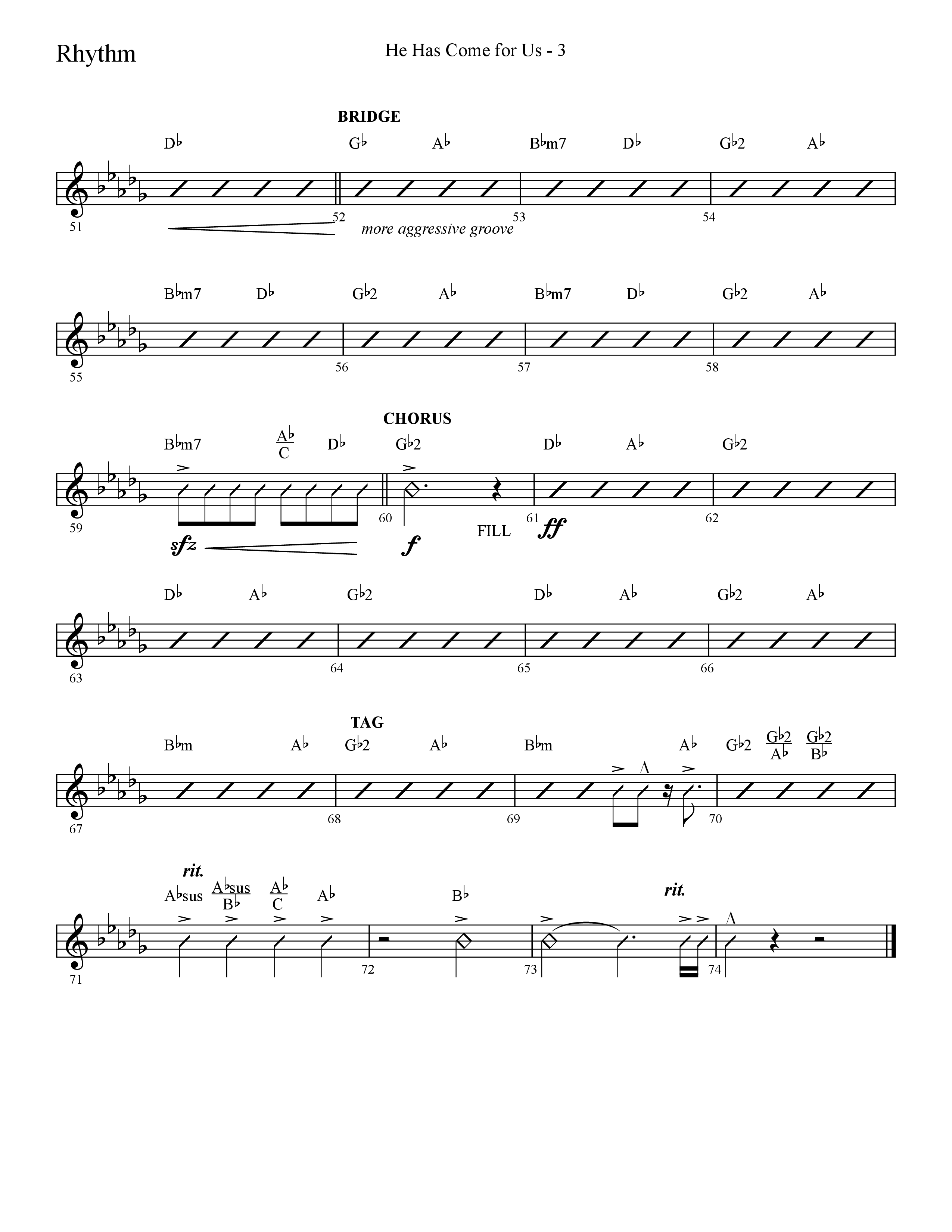 He Has Come For Us (God Rest Ye Merry Gentlemen) (Choral Anthem SATB) Rhythm Chart (Lifeway Choral / Arr. Cliff Duren)