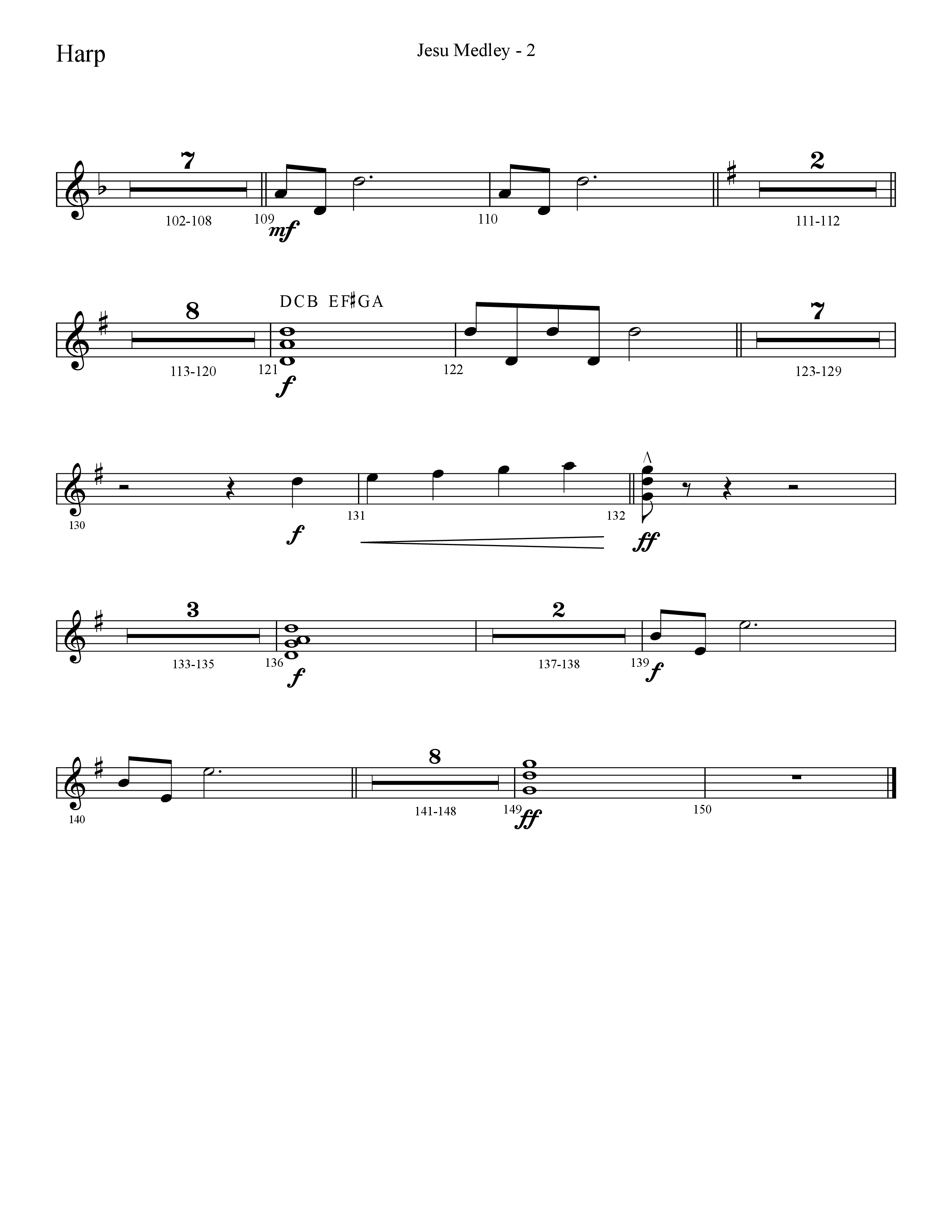 Jesu Medley (with Jesu Joy Of Man’s Desiring, Unto Us, What Child Is This, Alleluia To The King (Choral Anthem SATB) Harp (Lifeway Choral / Arr. Cliff Duren)